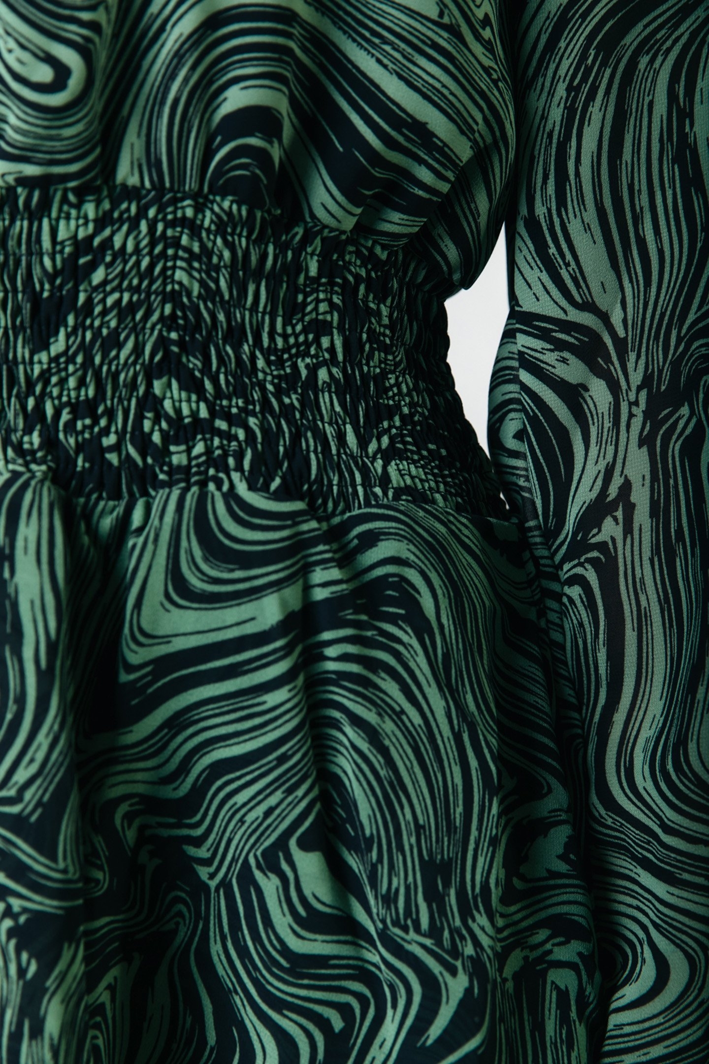 SACHA LIQUID PAINT SHIRT DRESS LS SOFT GREEN 5