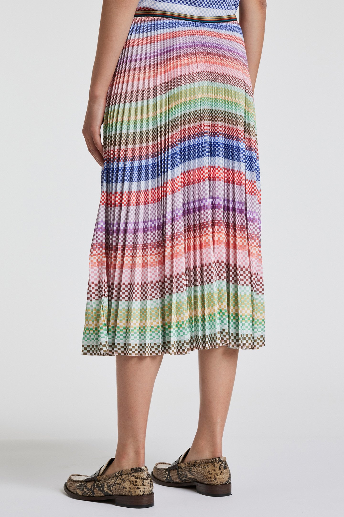 WOMENS PLEATED SKIRT MULTI COLOURED 2