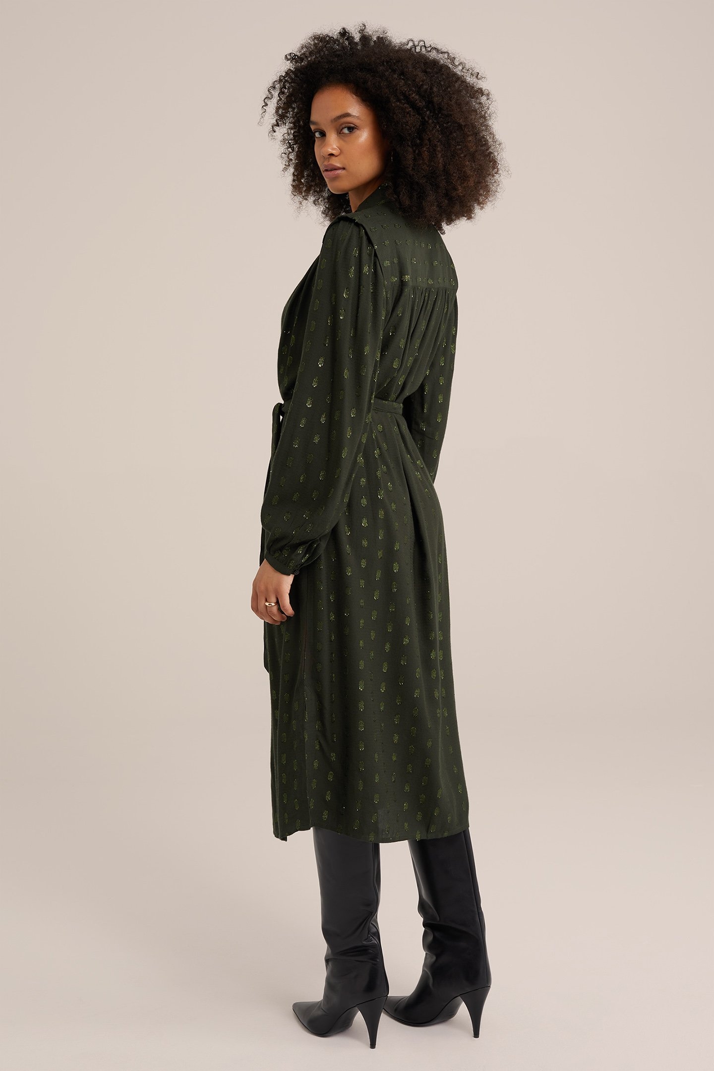 DRESS MID LENGTH DARK GREEN 2