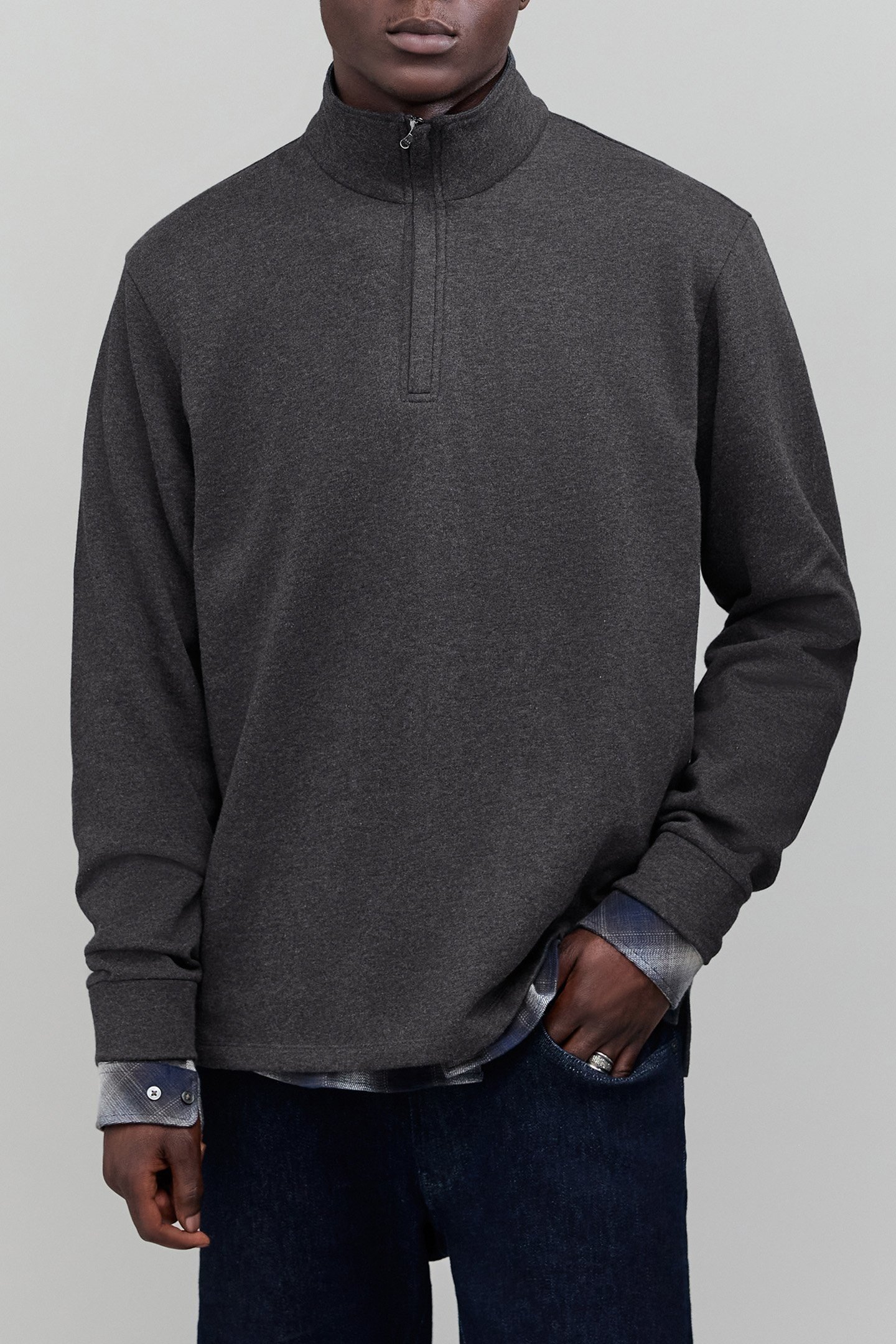GRAPHITE TRUCKER-NECK SWEATSHIRT 1