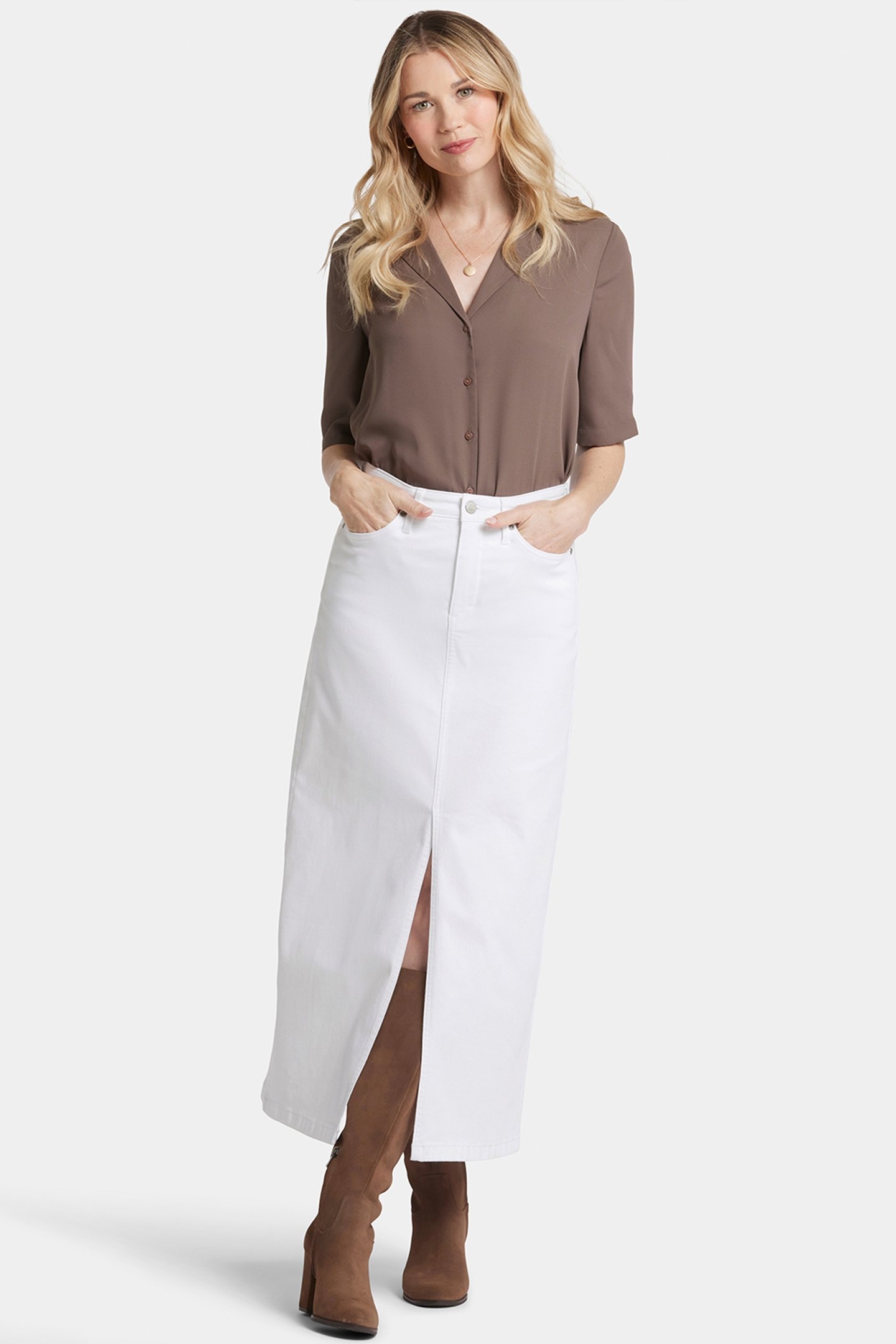HIGH RISE LONG SKIRT OPTIC WHITE 4