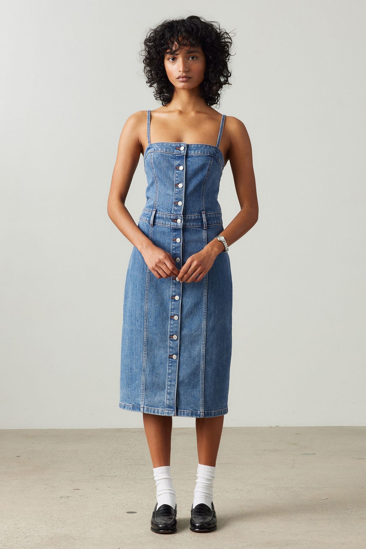 DENIM BUSTIER DRESS DREAMING OF BLUE 1
