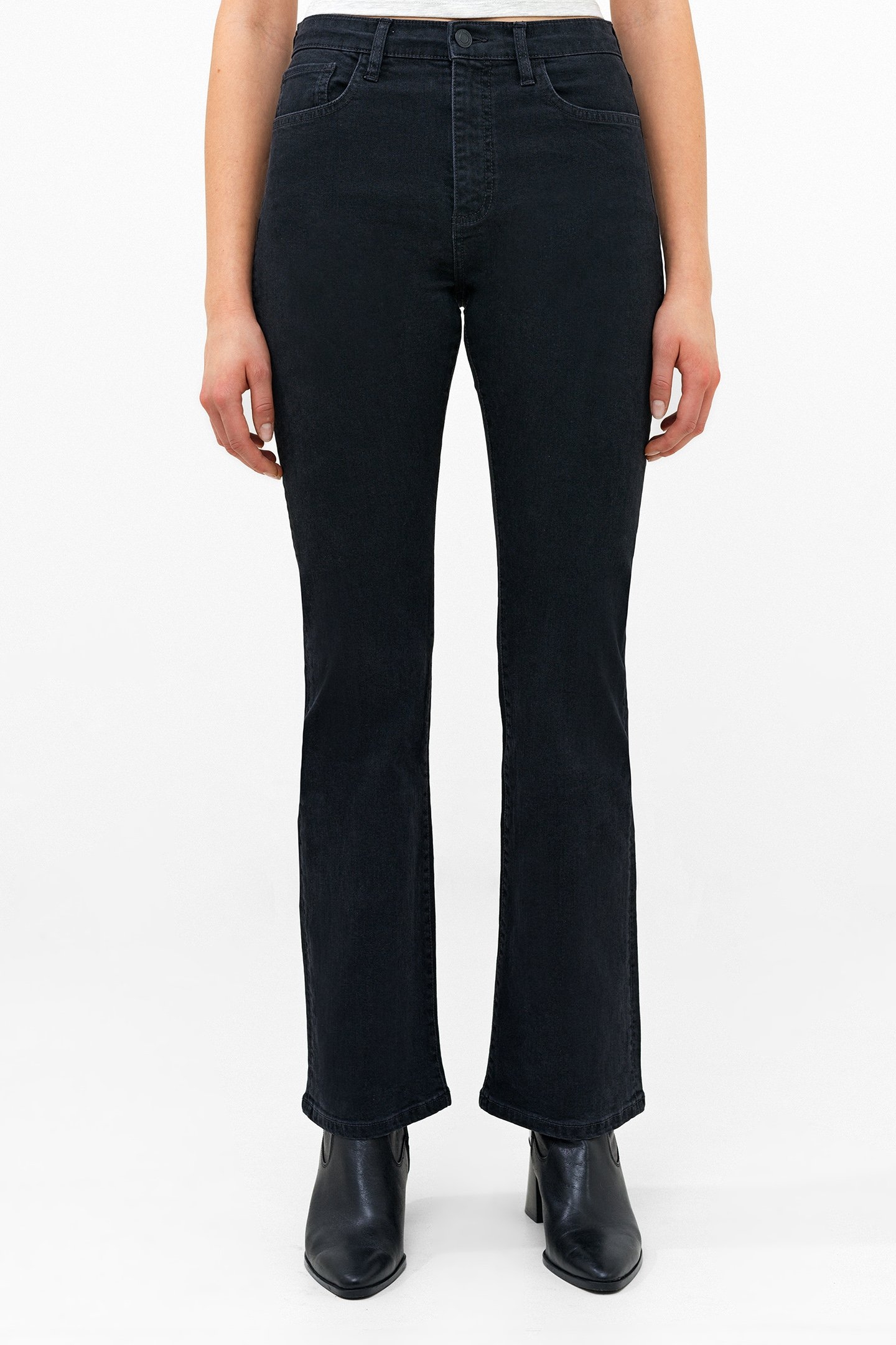 STRETCH DENIM BOOT CUT FUL LNG BLACK 1