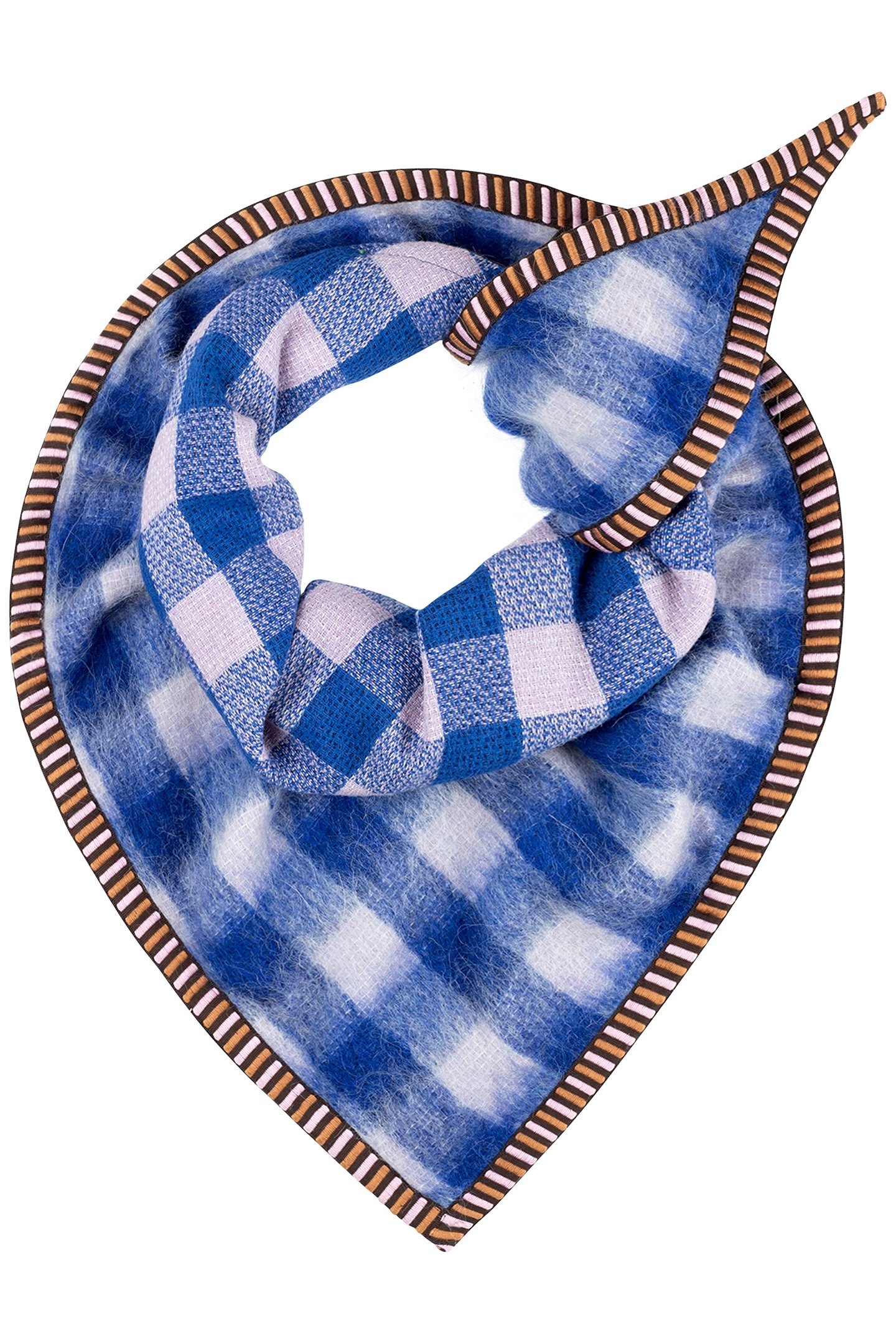 SHAWL - CHECKS BLUE LAVENDER 1