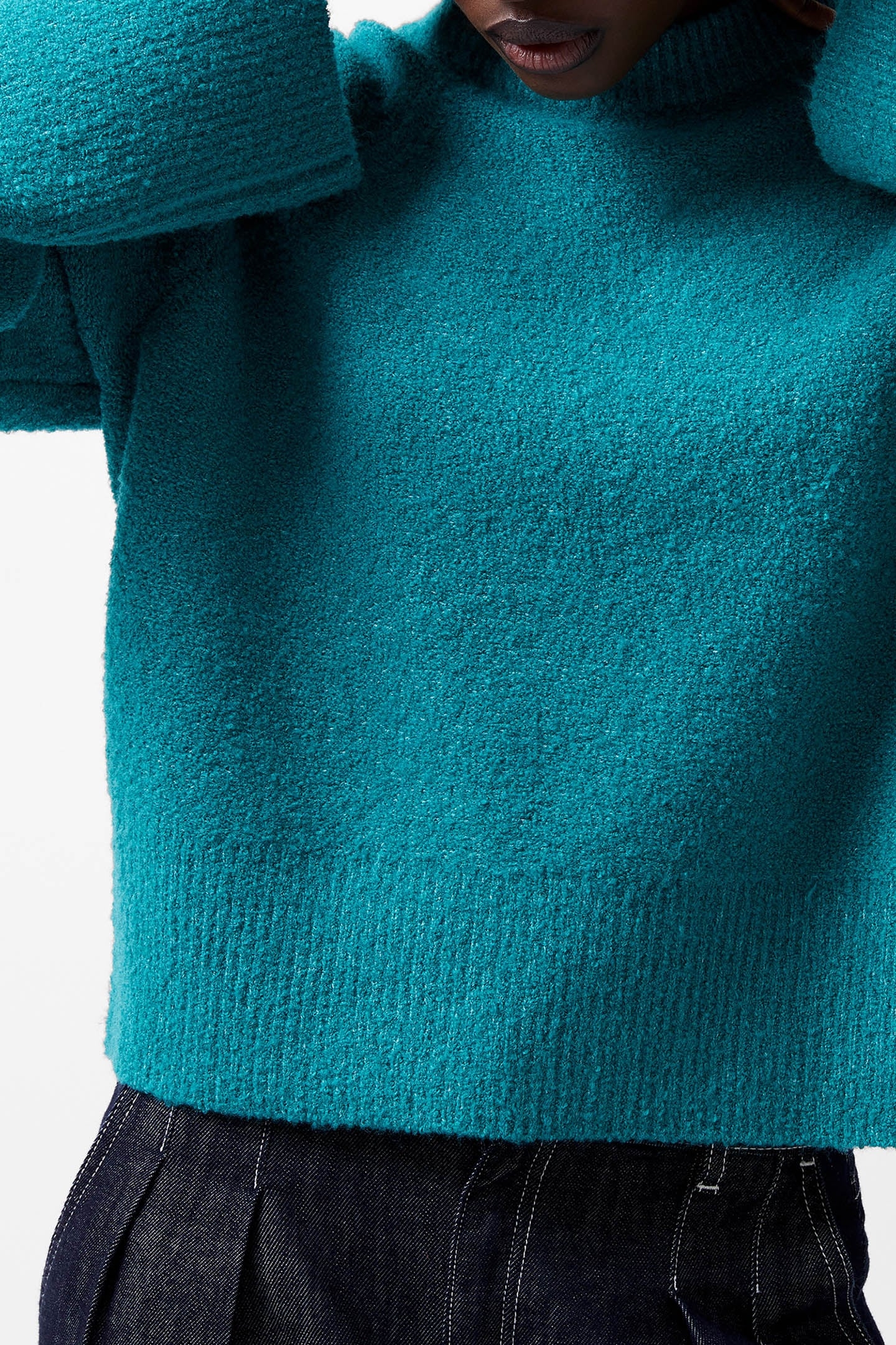MELISSA BOUCLE LS JUMPER DARK TEAL 4