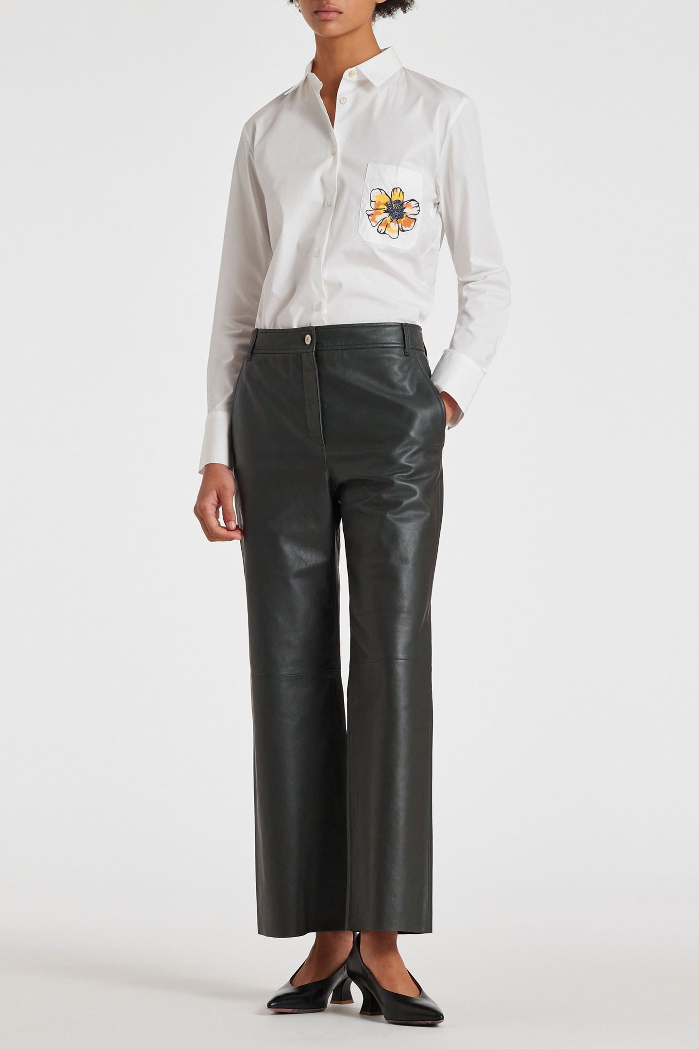 TROUSERS LEATHER VERY DARK GREEN 3