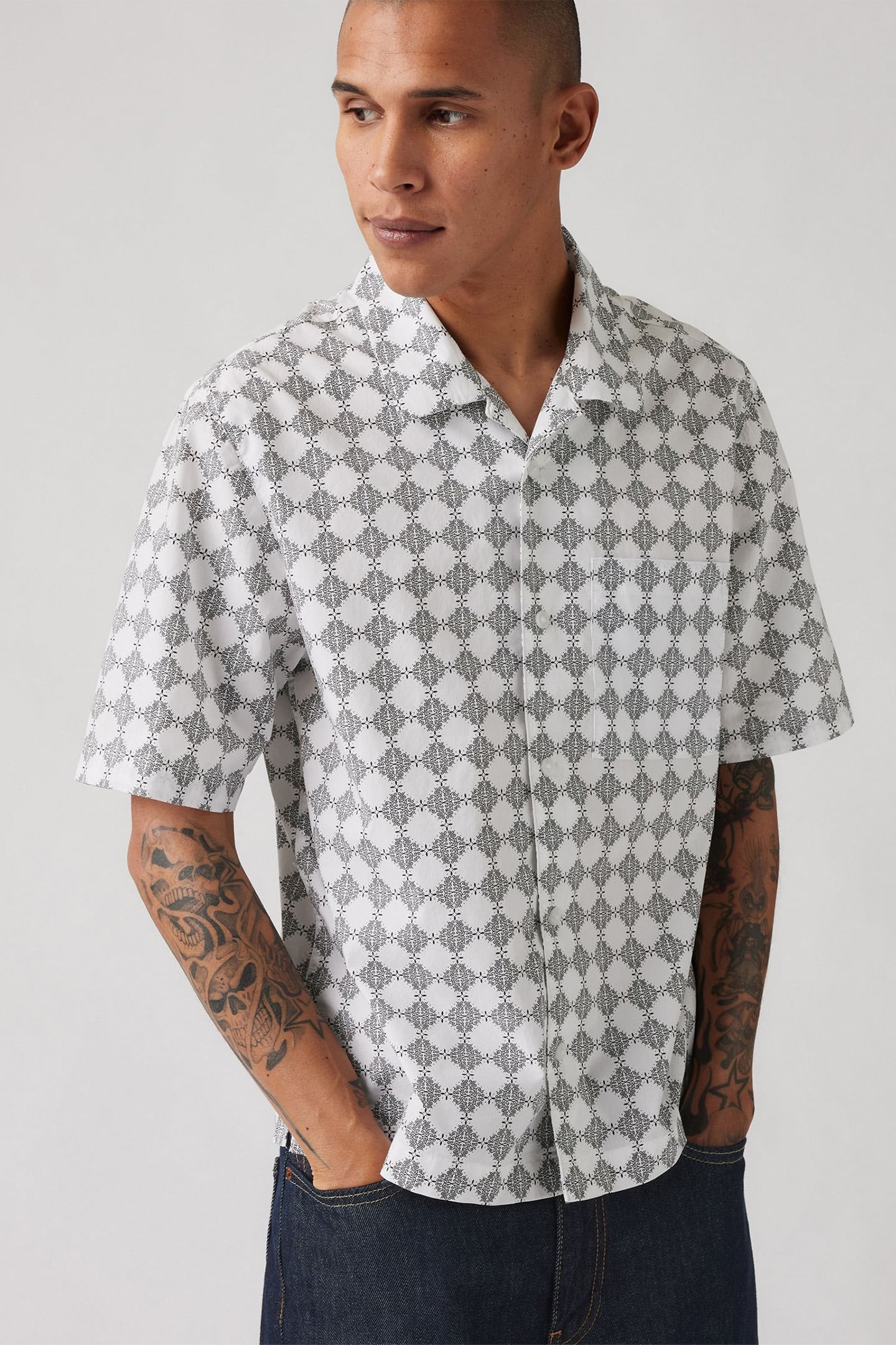 SS TOWNES BOXY SHIRT REFLECT GEO PHANTOM 4