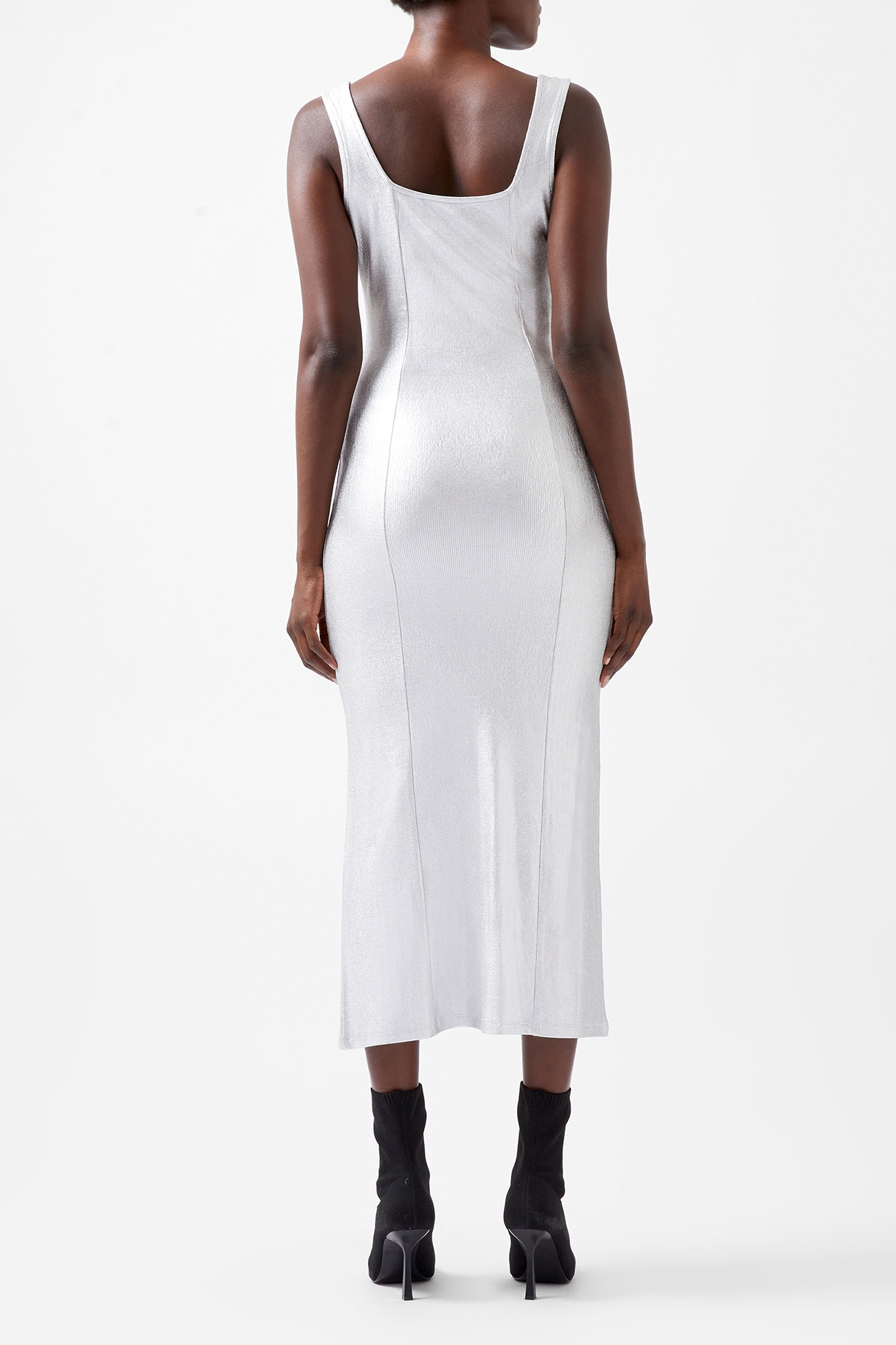 VISTA RIB FOIL COATED DRESS SILVER 2