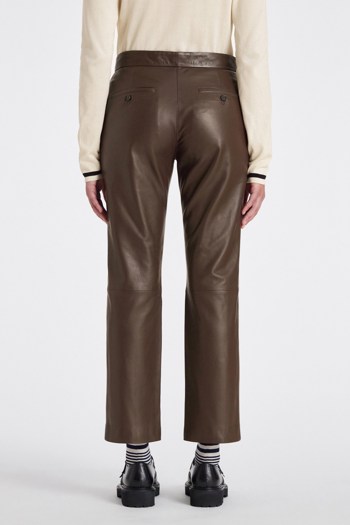 WOMENS TROUSER LEATHER MUD 2
