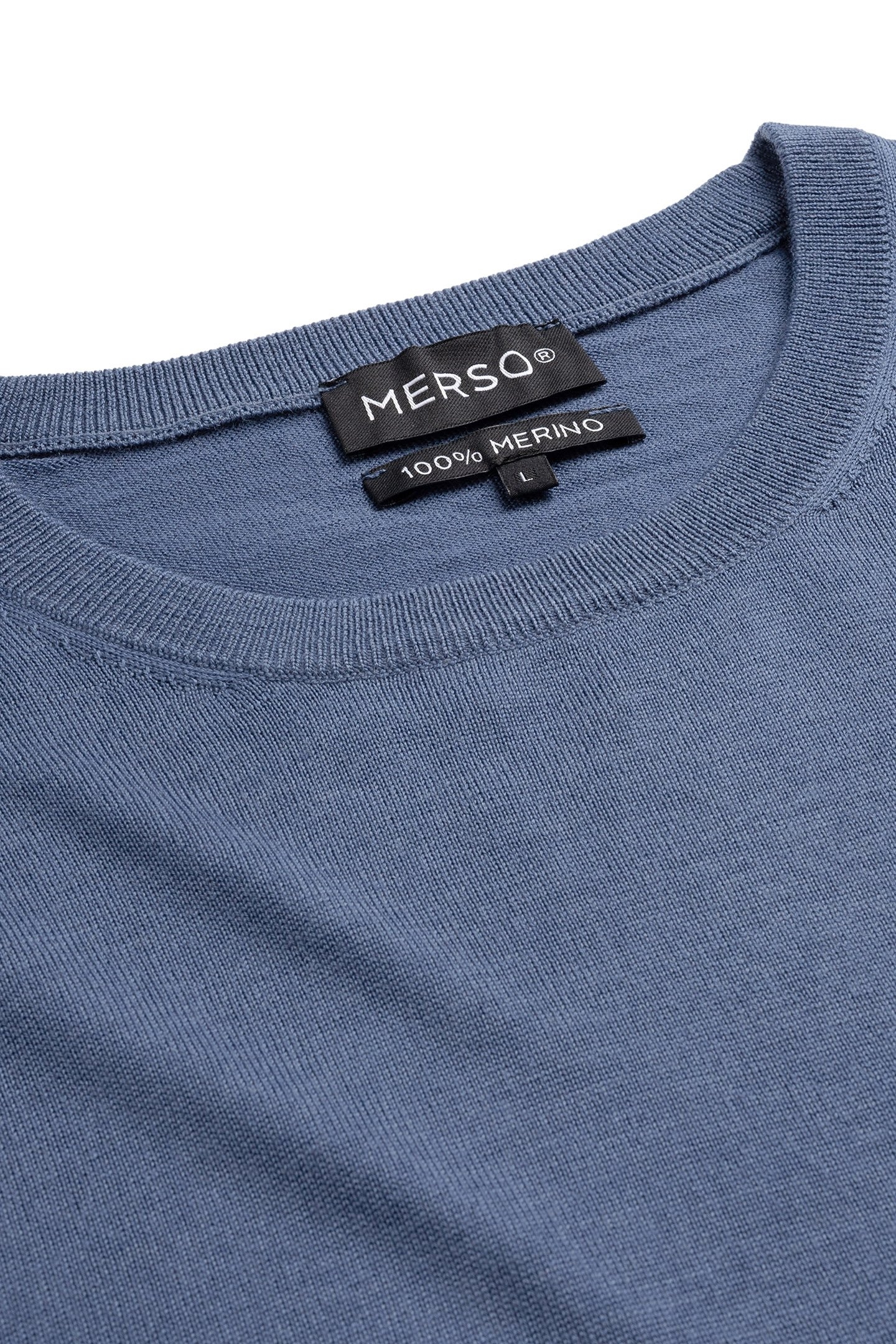 CREW NECK 100% MERINO PACIFIC BLUE 6