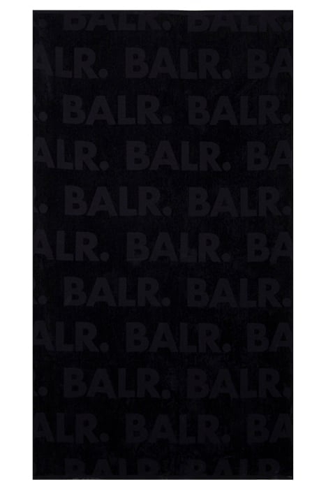 UNISEX JACQUARD BRAND AOP COTTON TOWEL JET BLACK 1