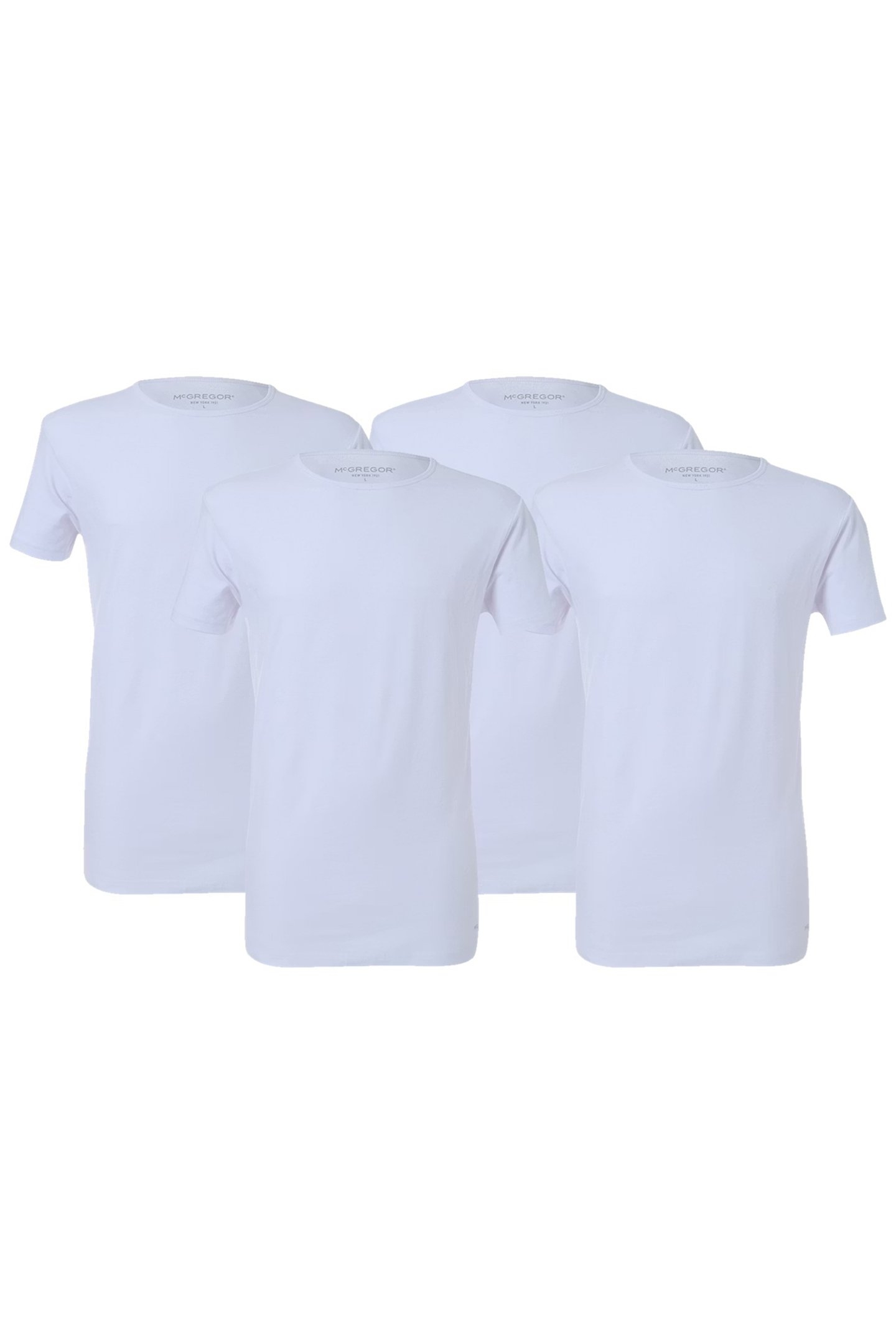 MCGREGOR - PREMIUM STRETCH T-SHIRT - O-NECK - 4-PACK WHITE 1
