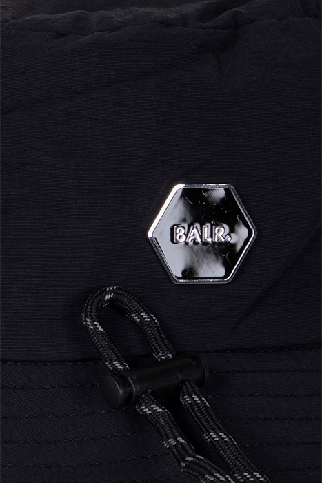 UNISEX HEXLINE BADGE BUCKET HAT JET BLACK 3