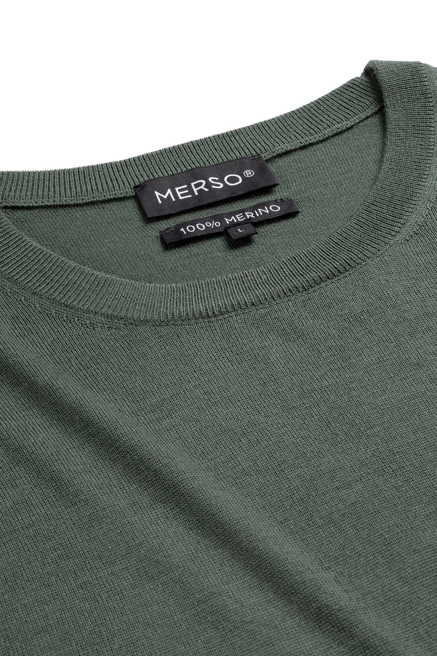 CREW NECK 100% MERINO FERNSTONE GREEN 6