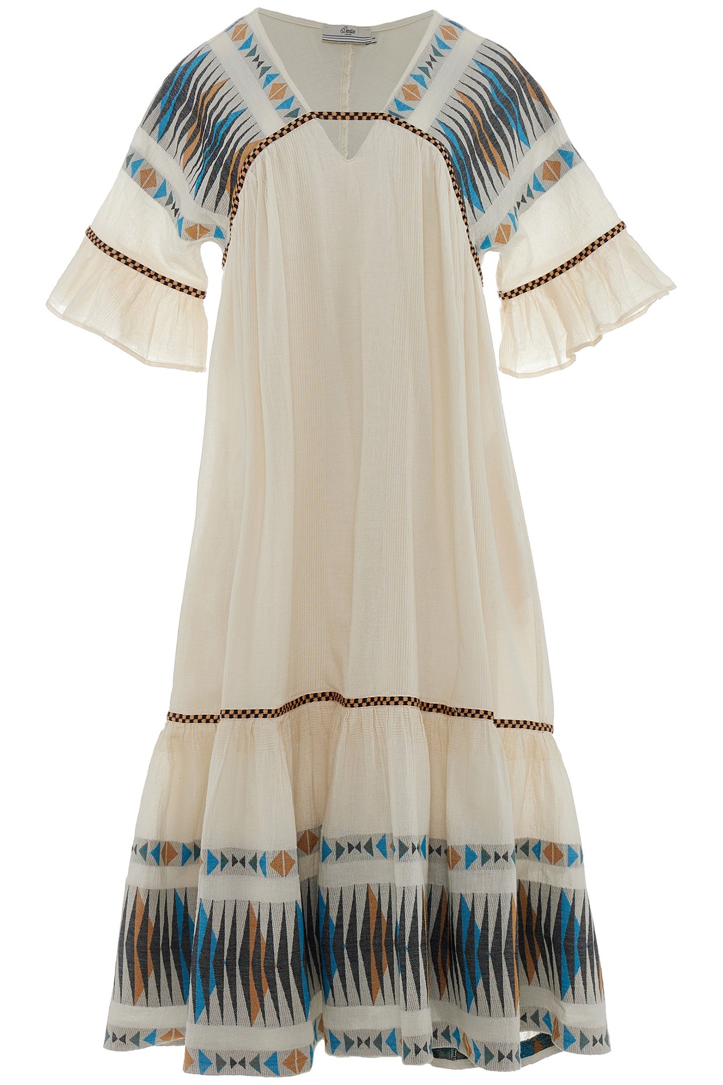 TRILOGY MIDI DRESS BLUE-CAMEL 1