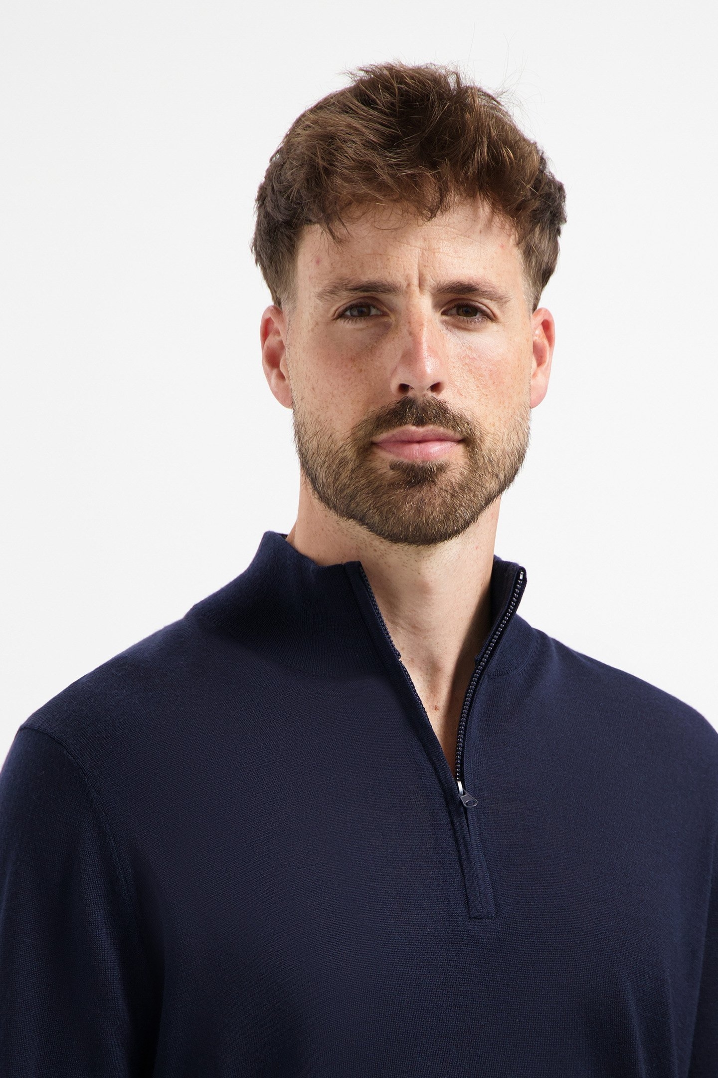 ZIP UP 100% MERINO NAVY BLUE 5