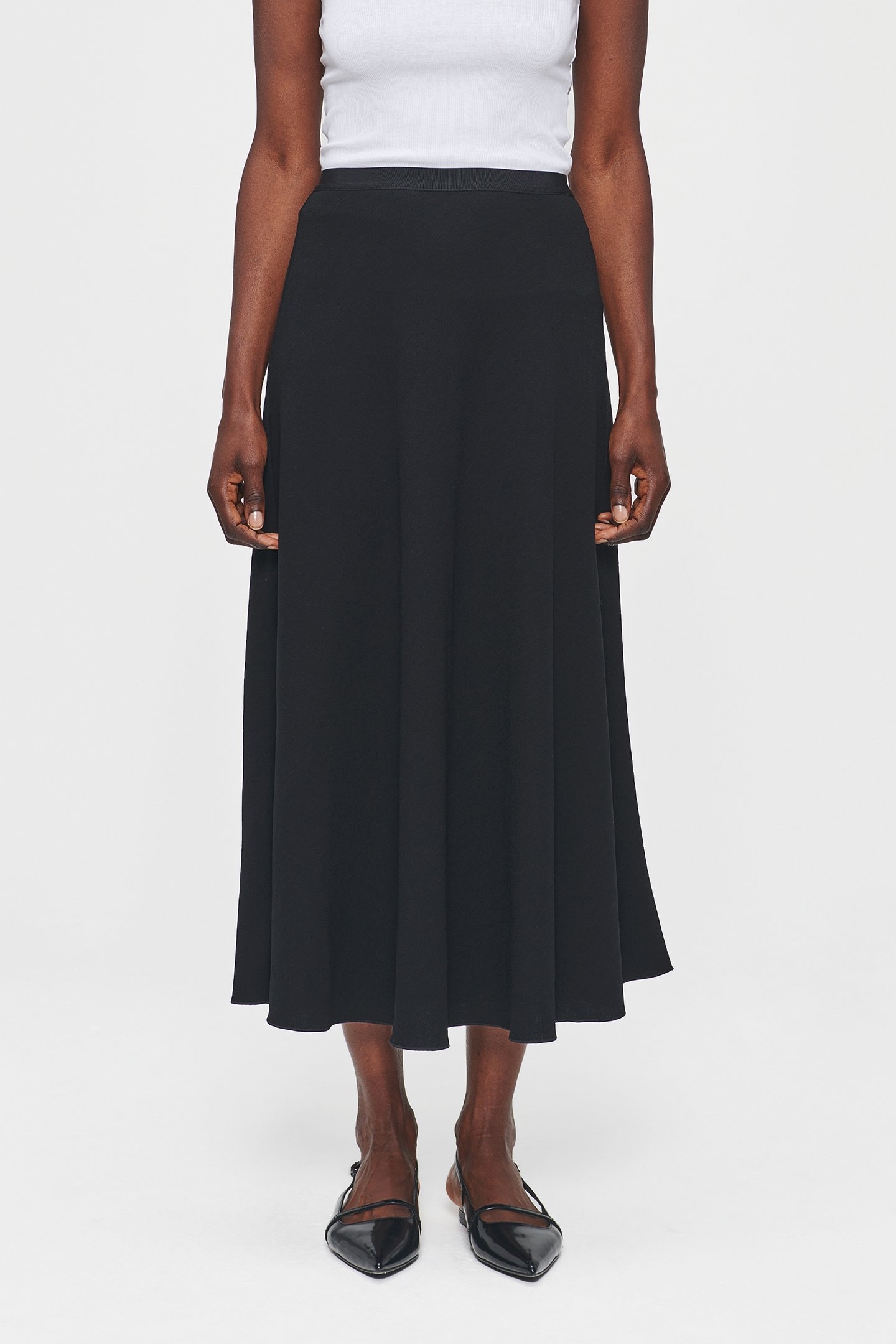 RECYCLED POLY SWAN SKIRT BLACK 1