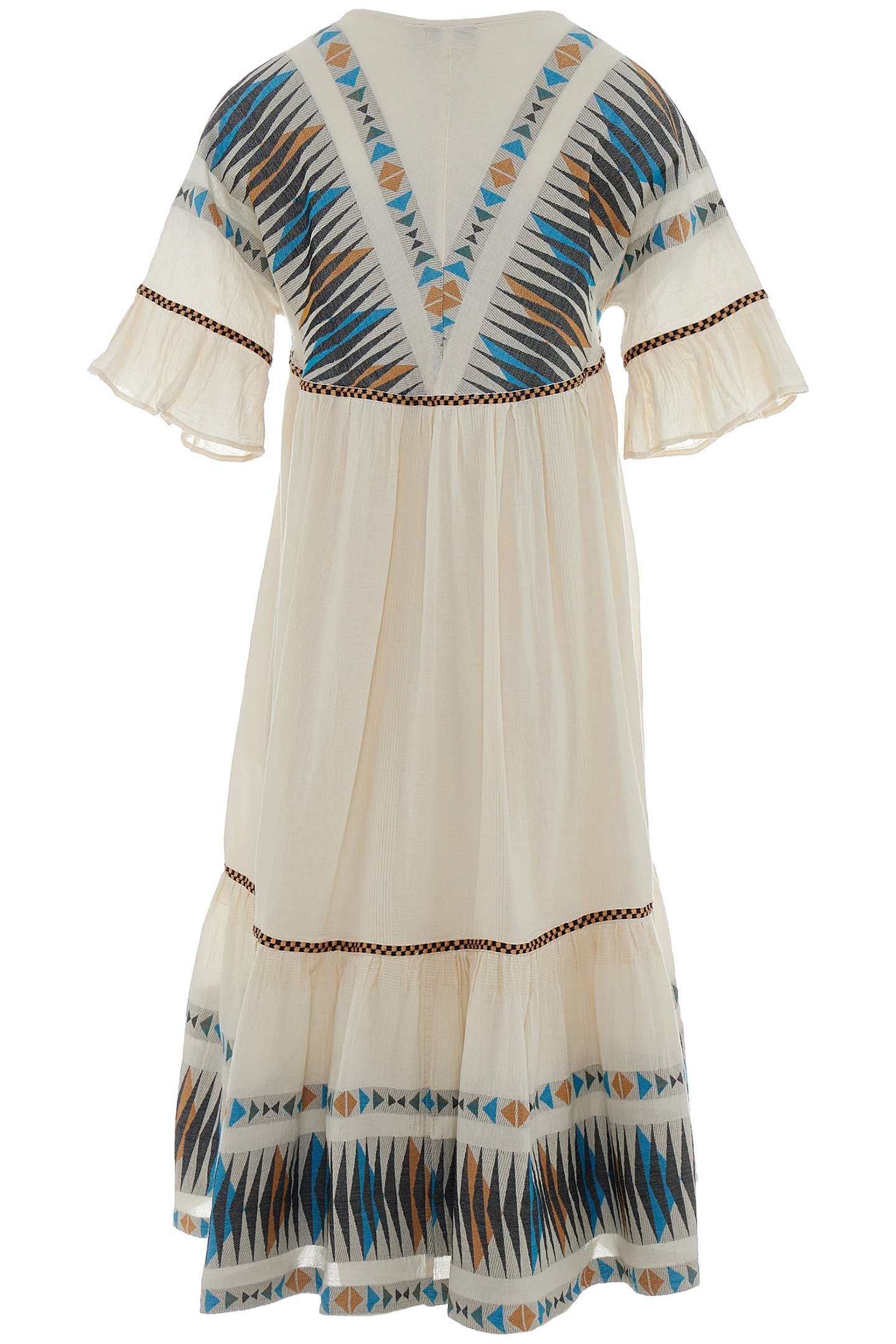 TRILOGY MIDI DRESS BLUE-CAMEL 2