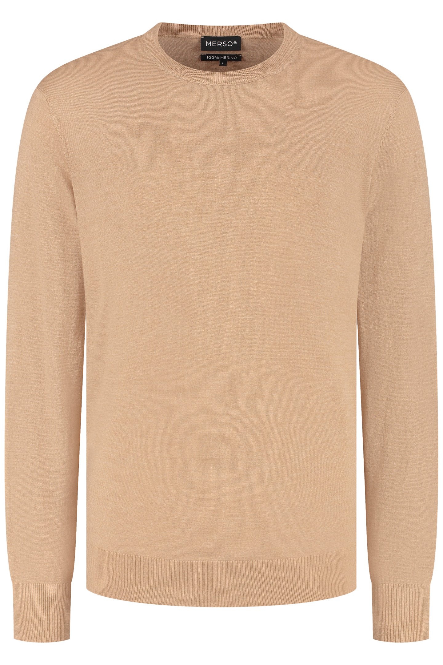 CREW NECK 100% MERINO SAHARA SAND 2