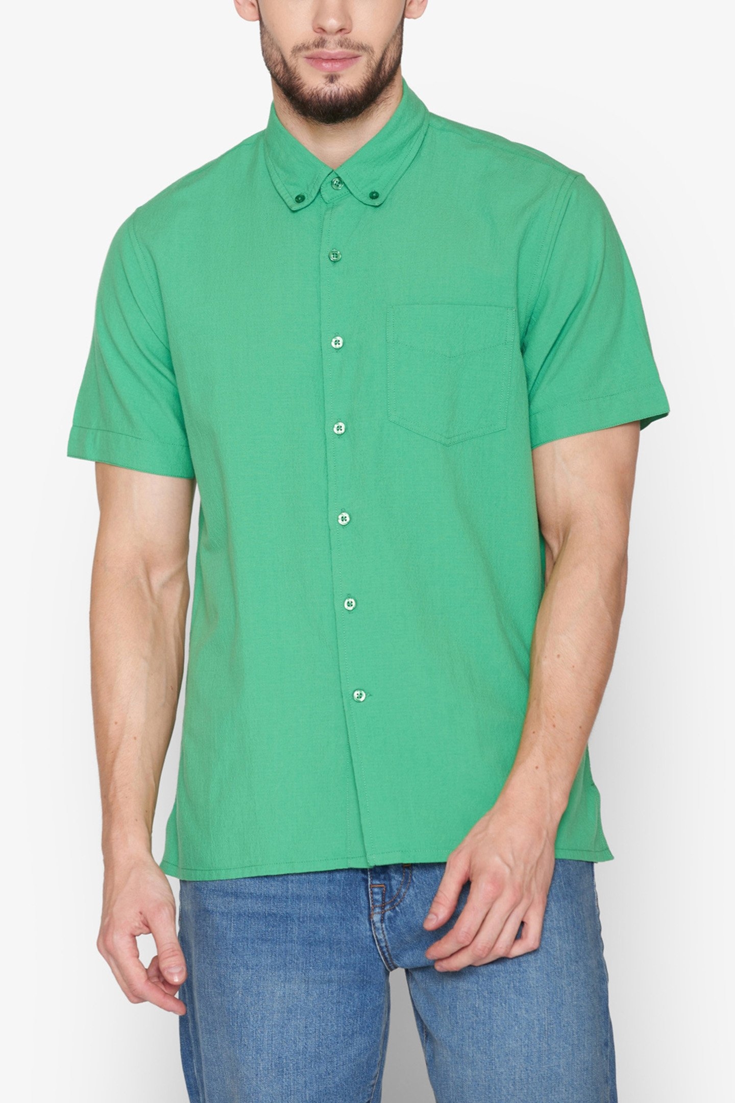 SOLIDSI SEERSUCKER BOTTLE GREEN 1