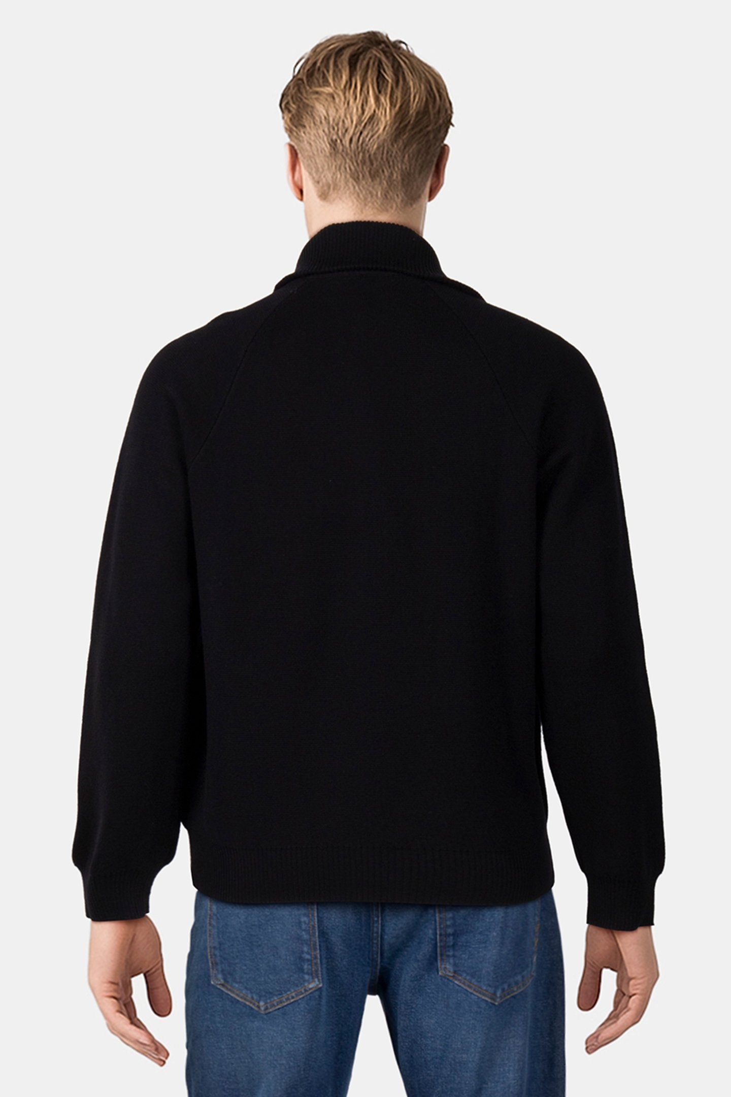 CLUBS KNITTED ZIP SWEATER JET BLACK 2