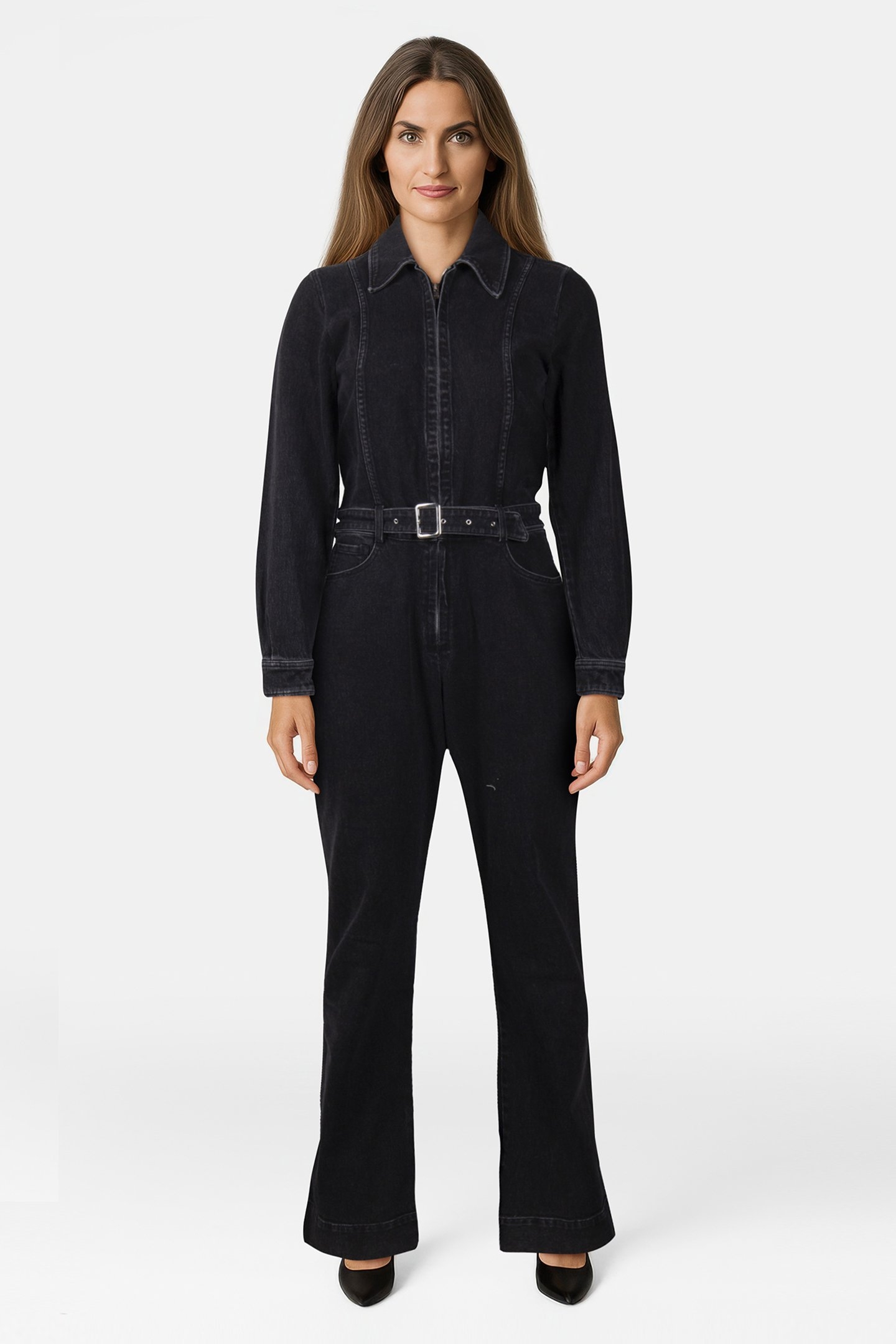 BLACK DENIM OVERALL 1