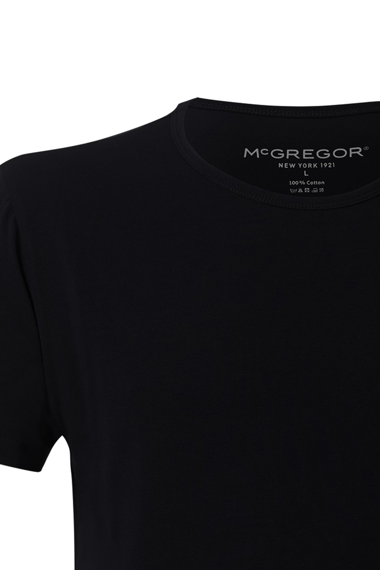 MCGREGOR - PREMIUM STRETCH T-SHIRT - O-NECK - 4-PACK BLACK 4