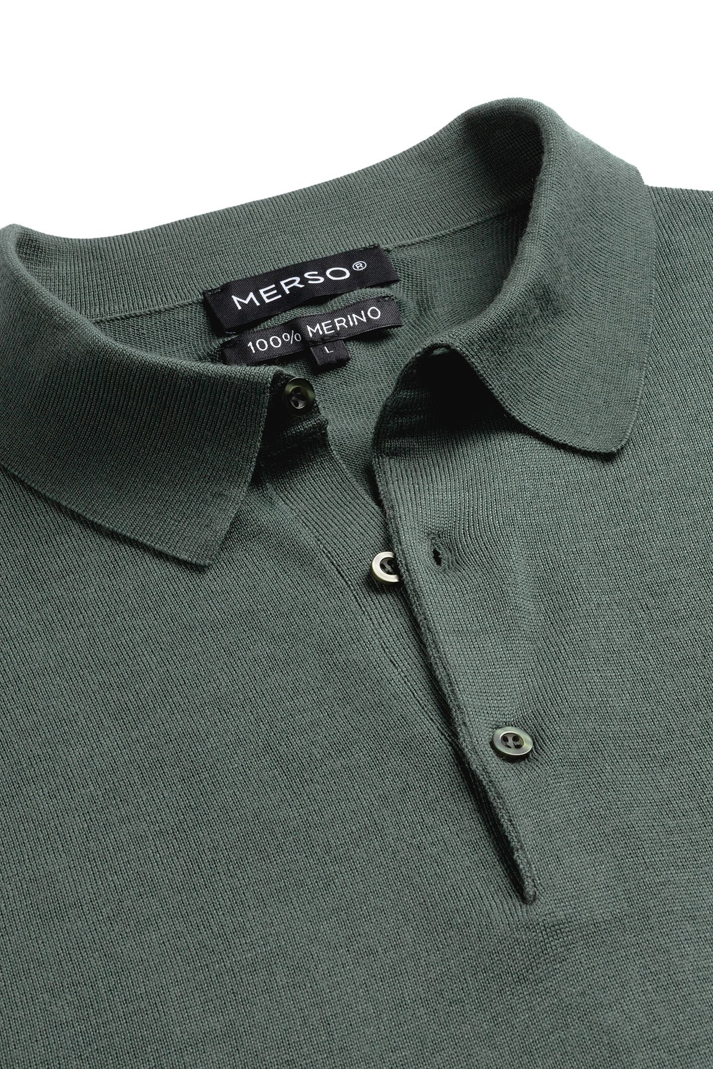 POLO LONG SLEEVE 100% MERINO FERNSTONE GREEN 6