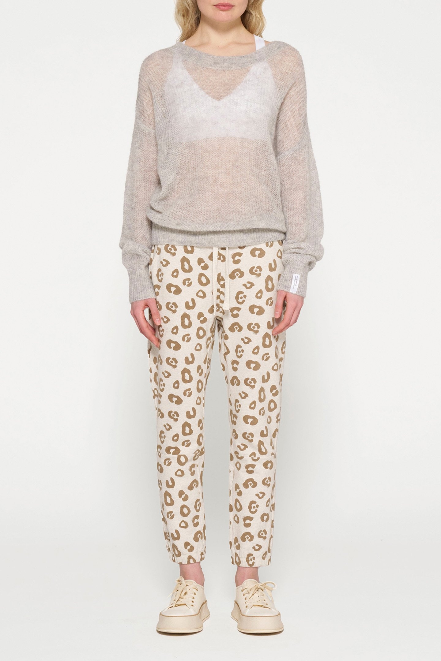 CROPPED JOGGER LEOPARD SOFT WHITE MELEE 2