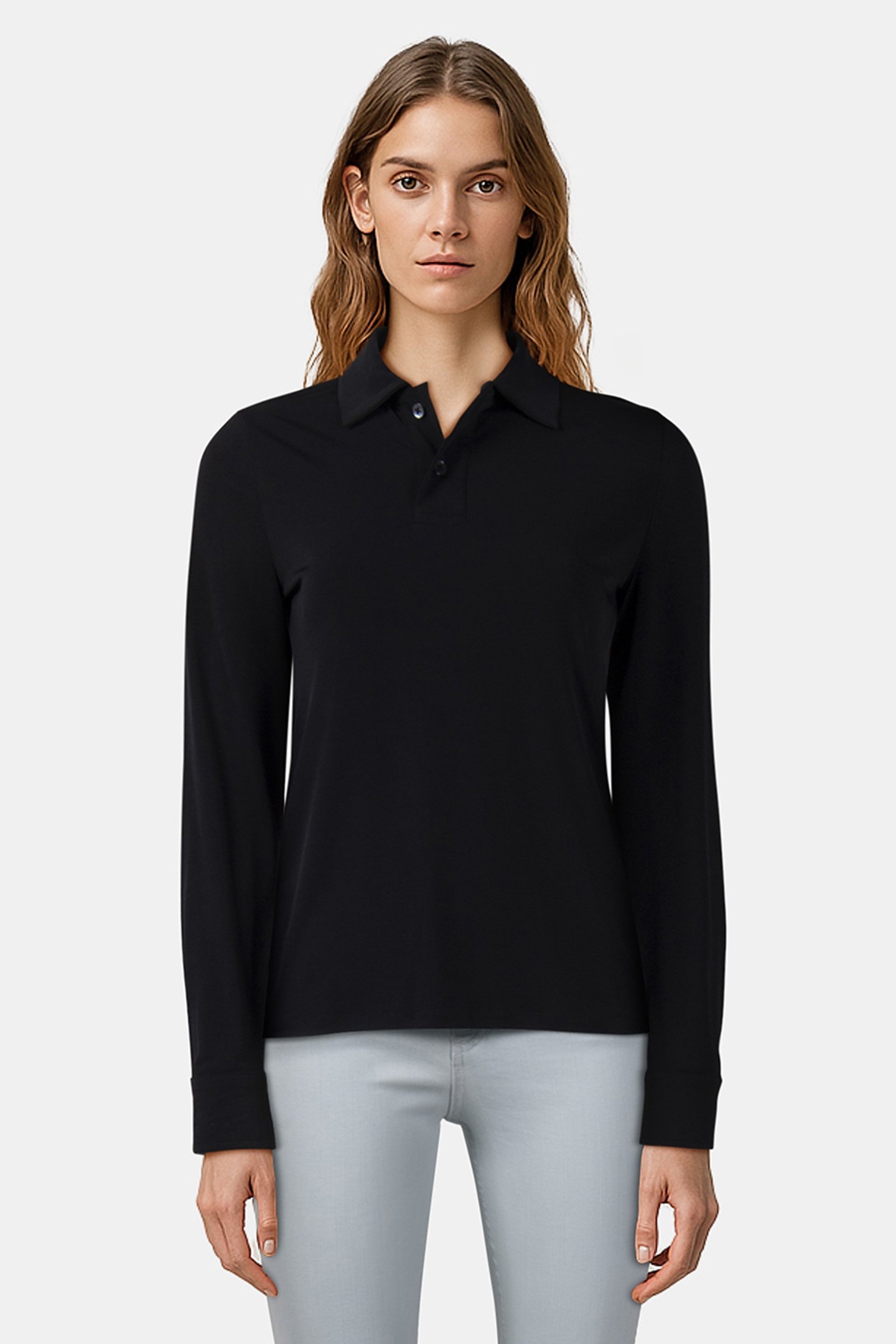 TOP POLO LONG SLEEVE BLACK 1