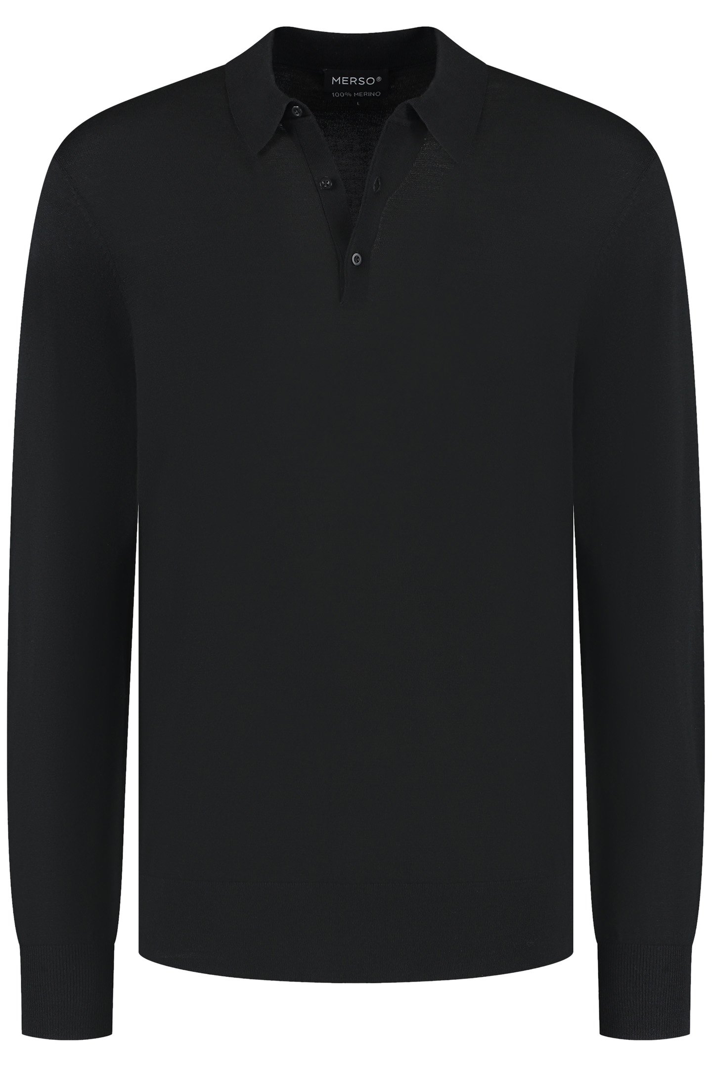 POLO LONG SLEEVE 100% MERINO BASALT BLACK 3