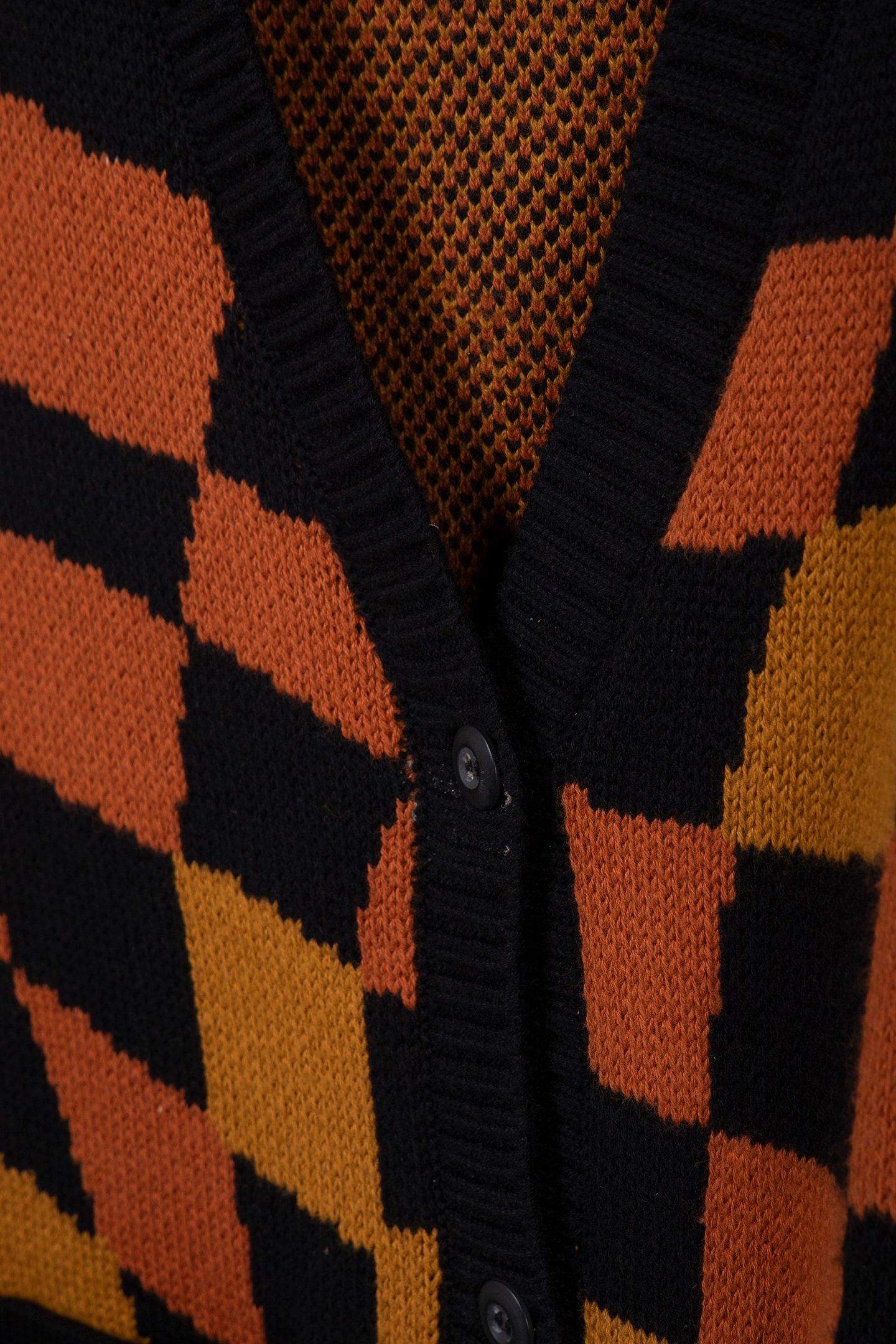 JAGGER SWEATER CARDIGAN AMUSEMENT 66 BLACK/GINGER BREAD 4
