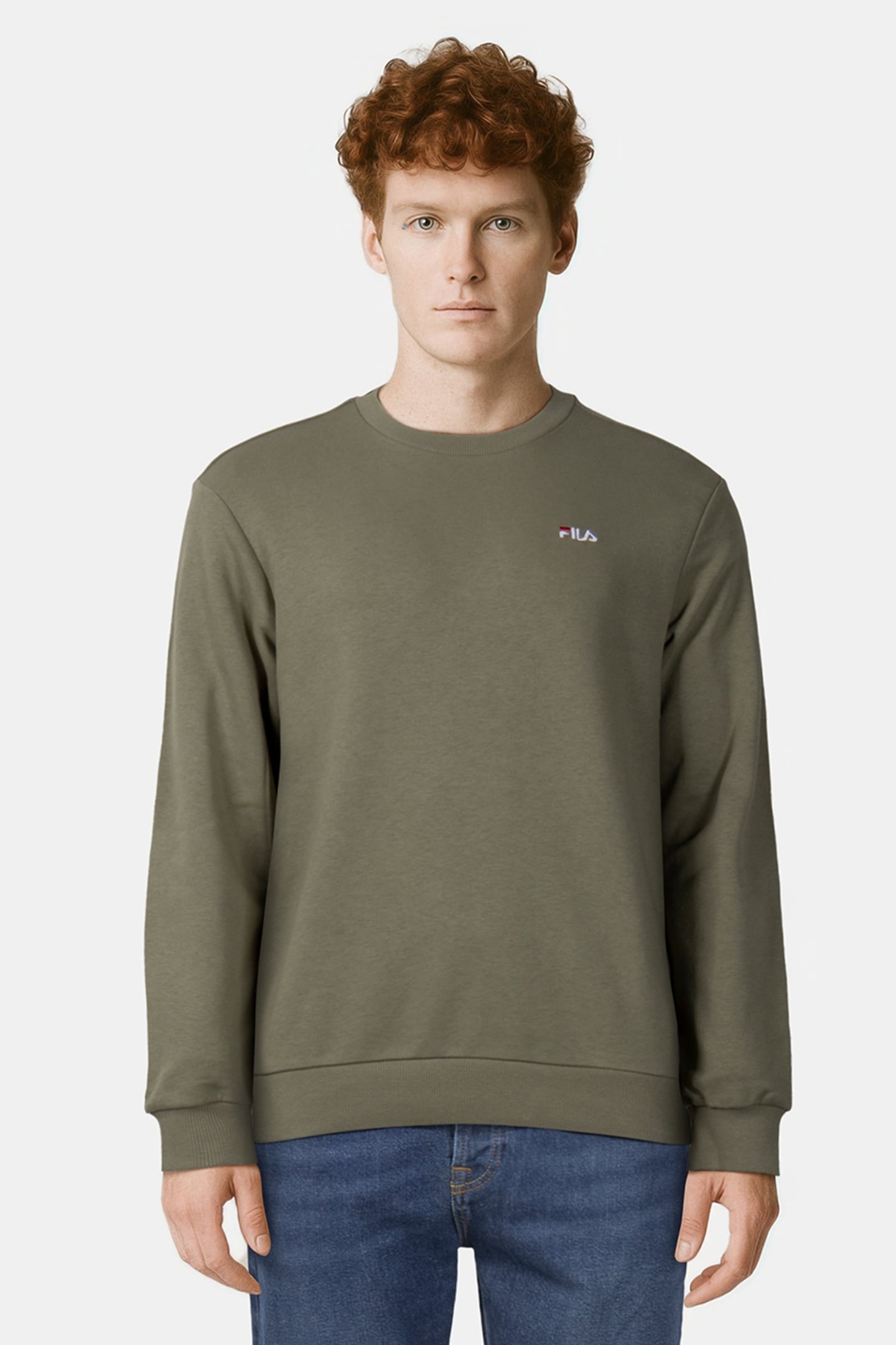 BRUSTEM CREW SWEAT OIL GREEN 1