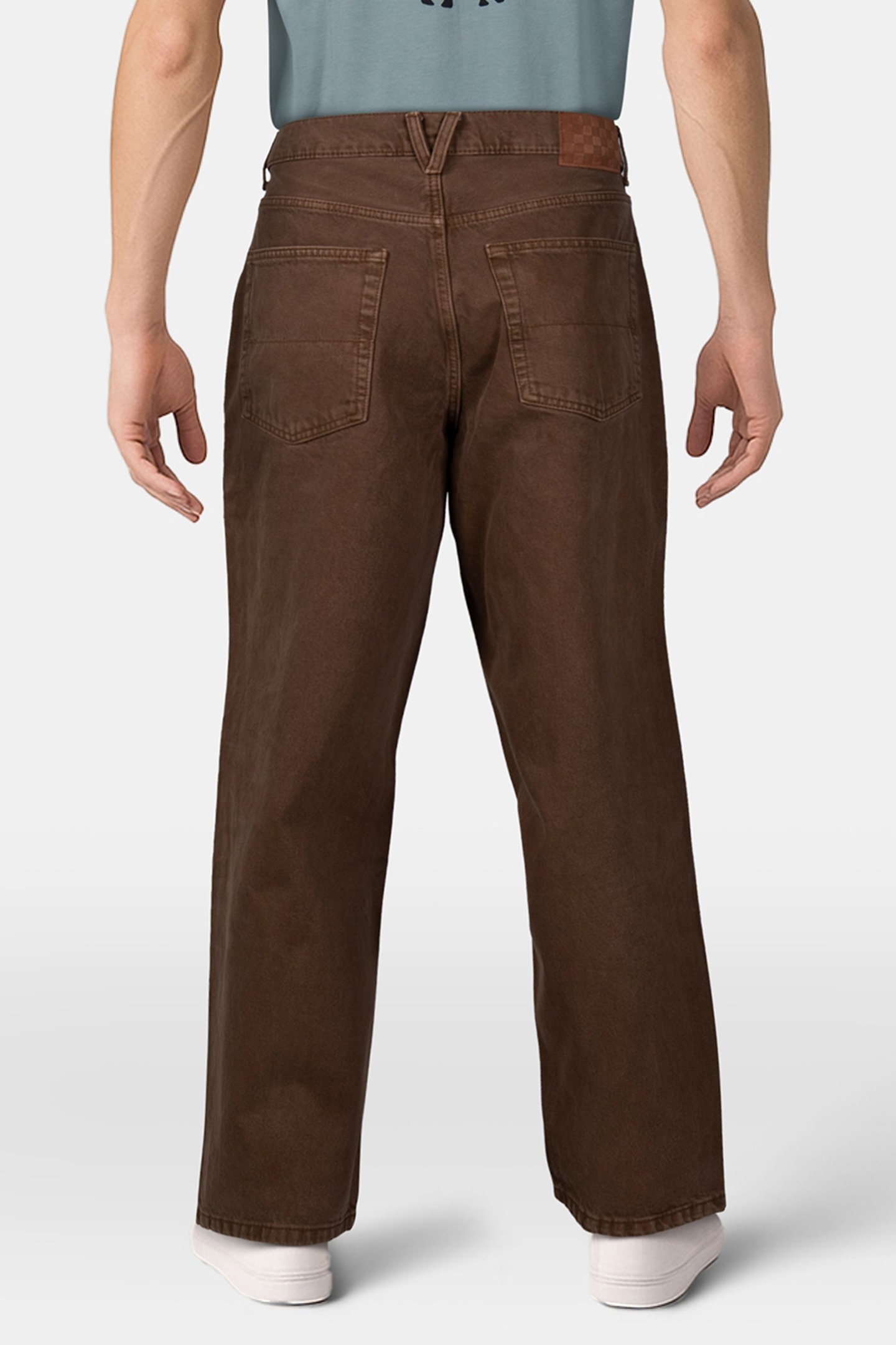 CHECK-5 BAGGY DENIM PANT SEPIA 2