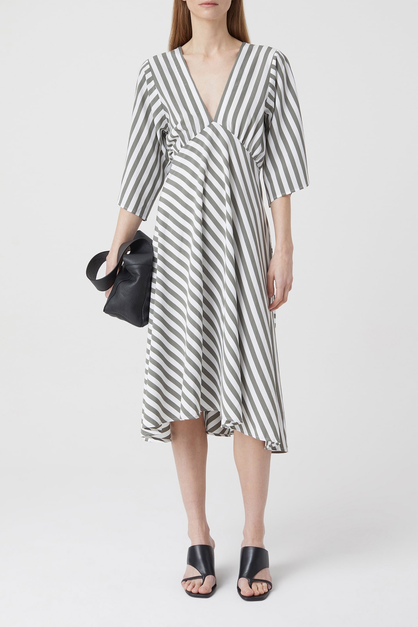 V-NECK DRESS DRESSES LIGHT MOSS GREEN 1