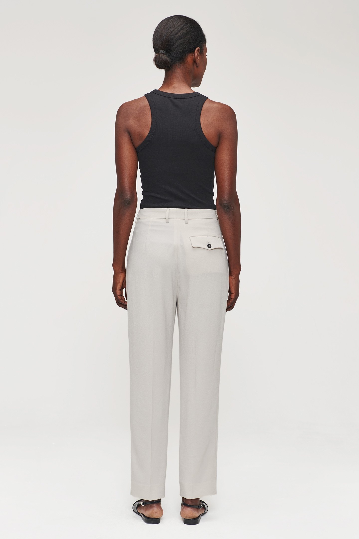 JAPANESE CREPE CLASSIC PANTS GREIGE 4