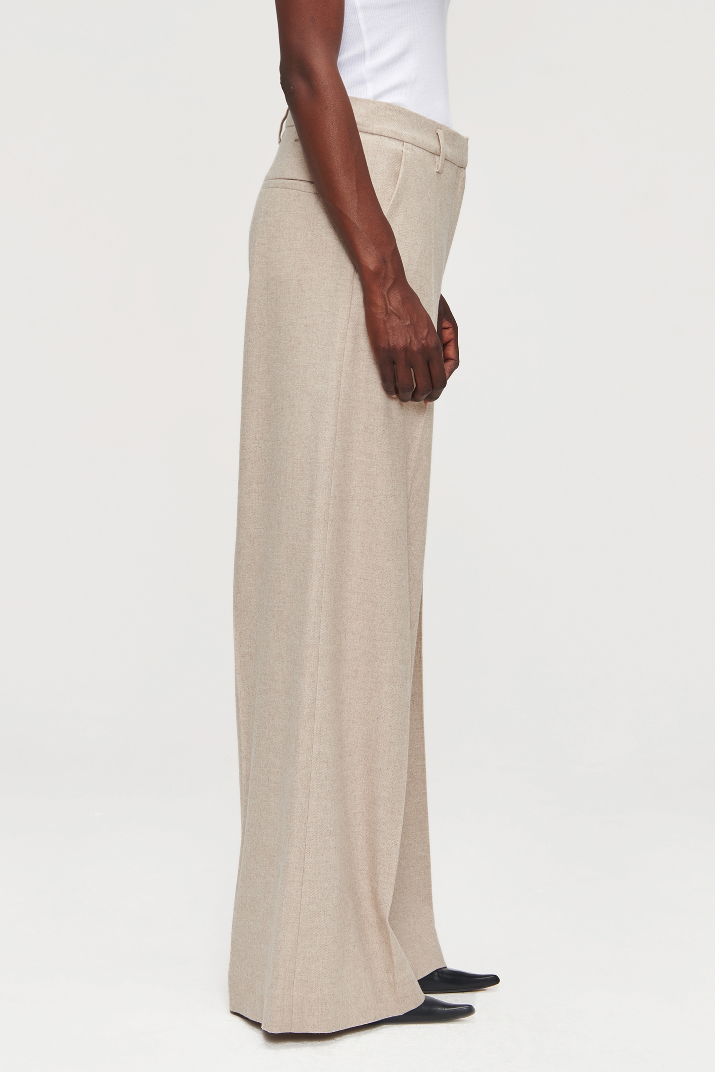 WIDE LEG FLANNEL PANTS SIMPLY TAUPE 6