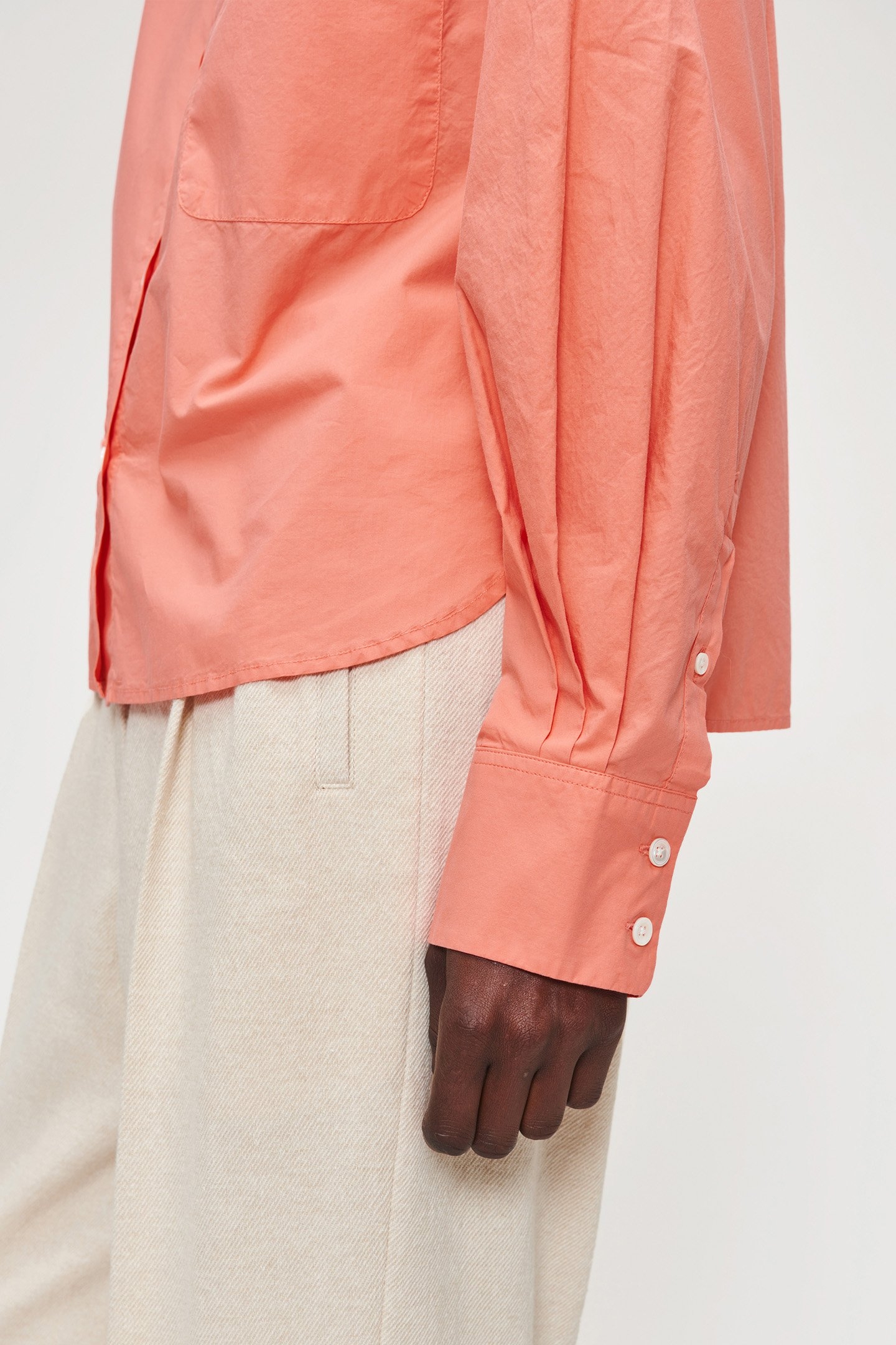 ORG COTTON BOXY SHIRT RADIANT CORAL 6