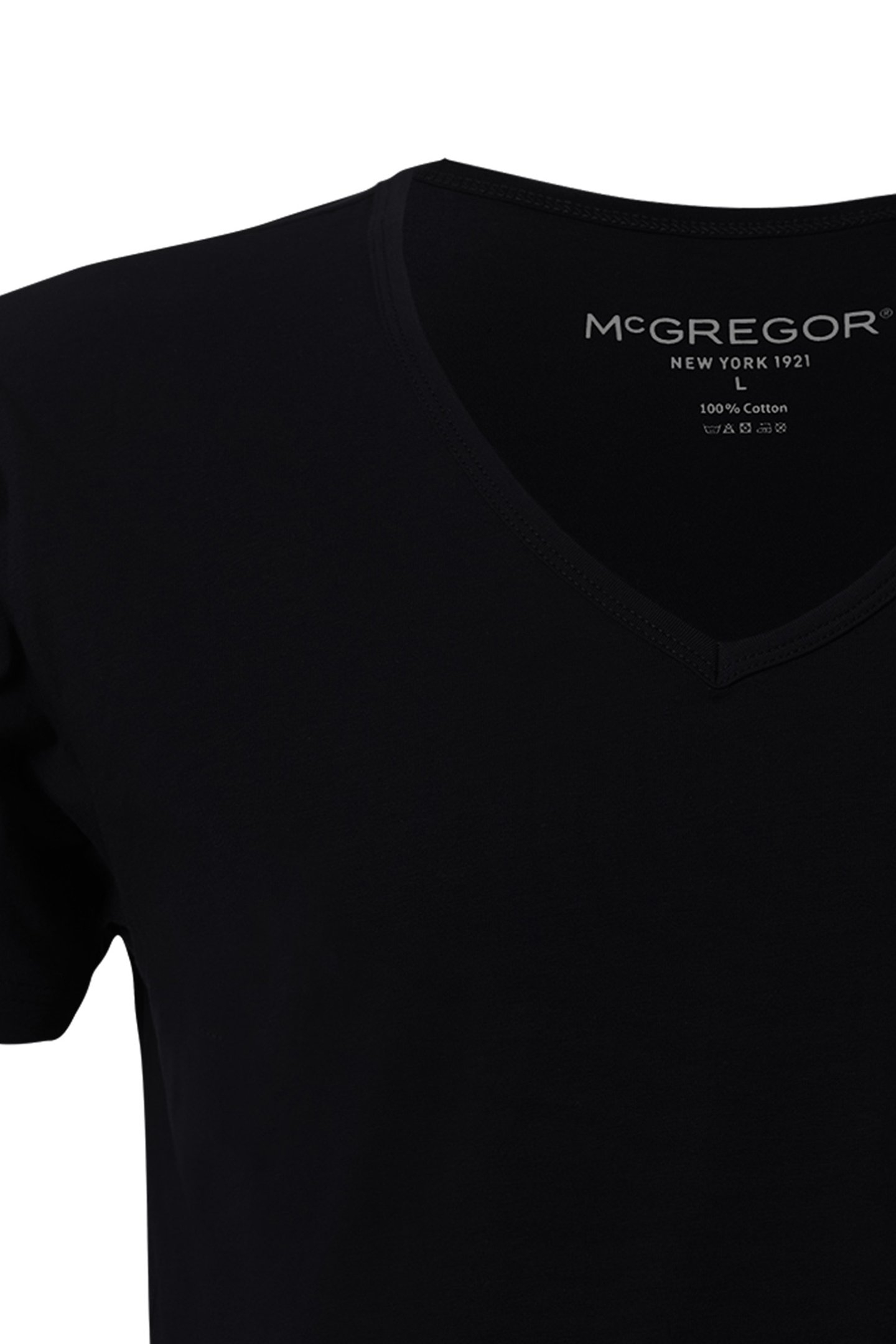 MCGREGOR - PREMIUM STRETCH T-SHIRT - V-NECK - 4-PACK BLACK 4