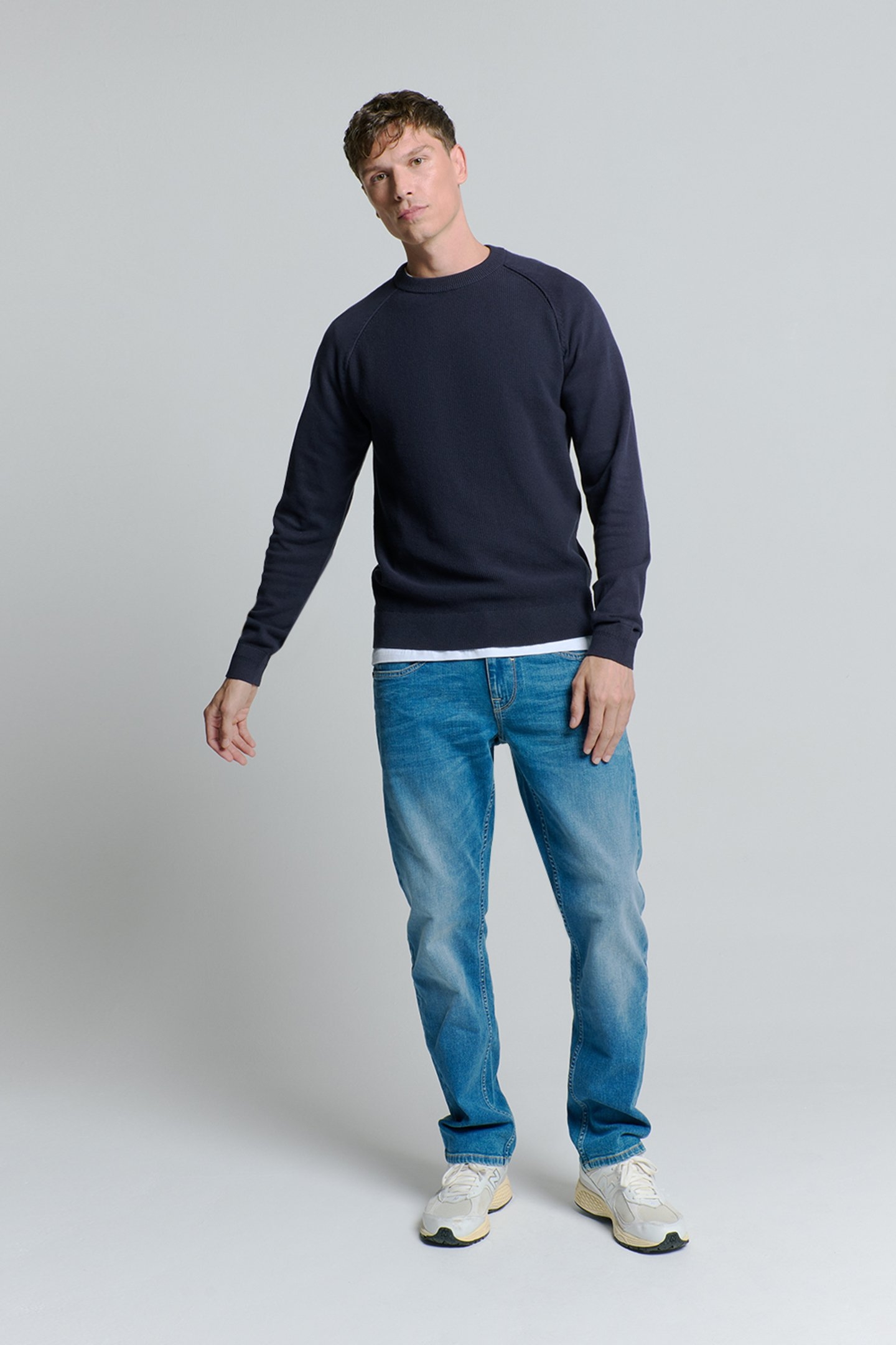 PULLOVER CREWNECK SOLID RELIEF KNIT BLUEBERRY 3