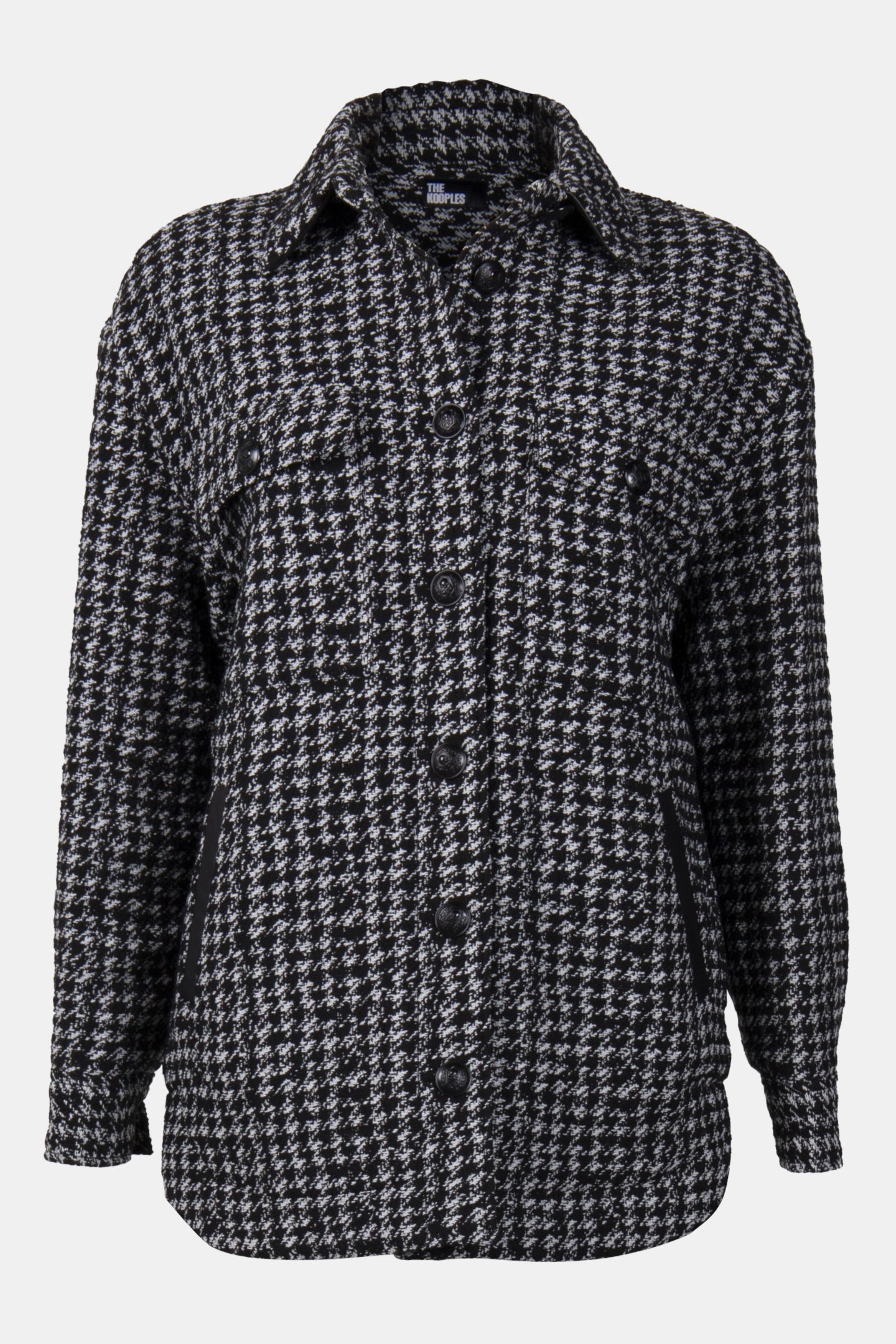 BLACK AND WHITE PADDED TWEED OVERSHIRT 3