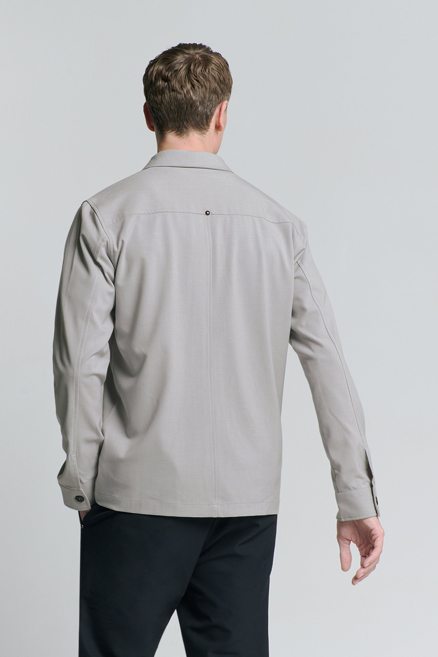 OVERSHIRT ZIP CLOSURE STRETCH GREY MELANGE 2
