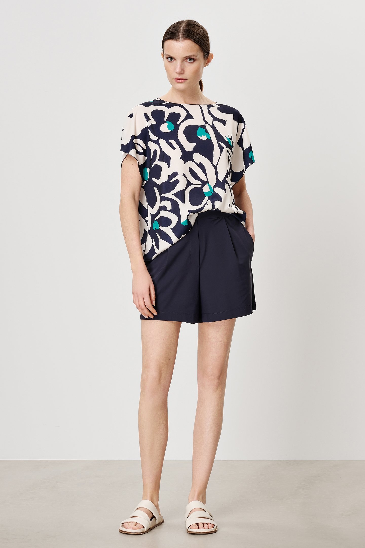 PRINTED ALBA TOP INK BLUE 3