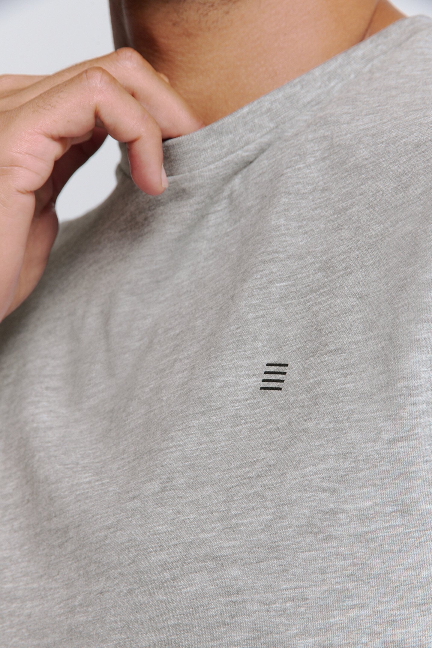 T-SHIRT CREWNECK SOLID BASIC GREY MELANGE 7