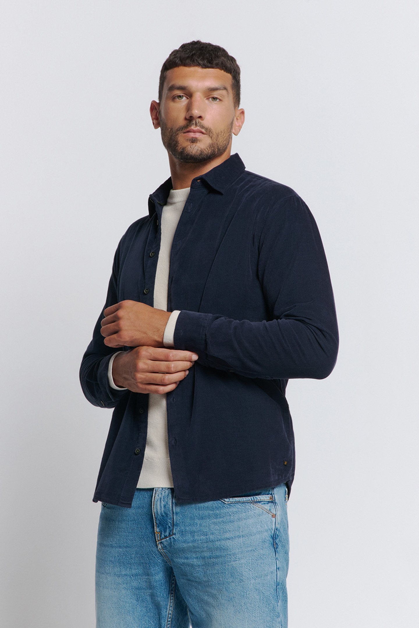 SHIRT VELVET CORDUROY BLUEBERRY 1