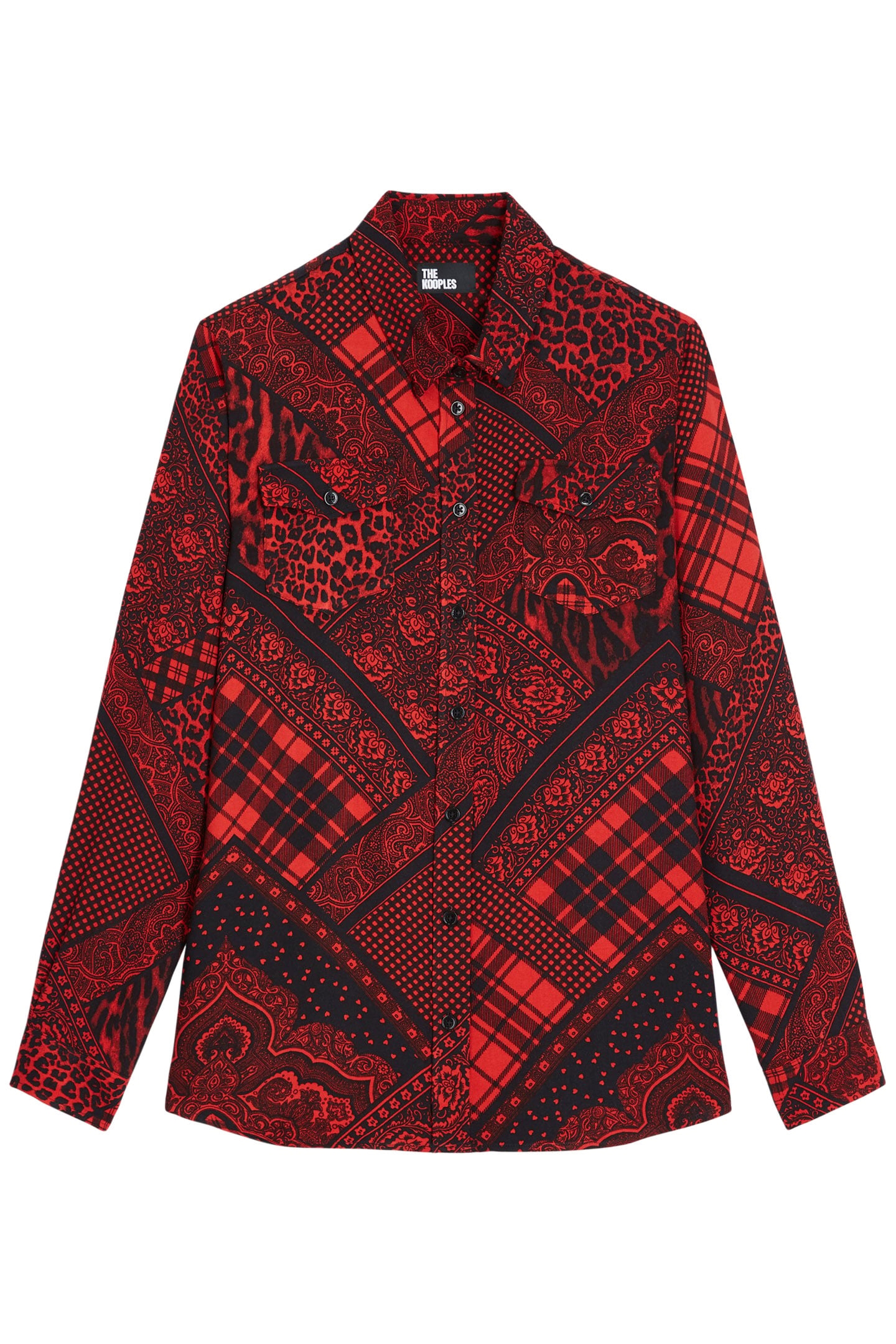 SHIRT WITH BUTTON PLACKET DETAIL RED/BLACK 5