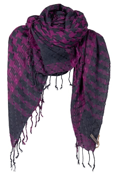 SCARF PIED DE POULE PURPLE FUCHSIA FUCHSIA, PURPLE, GREY 1