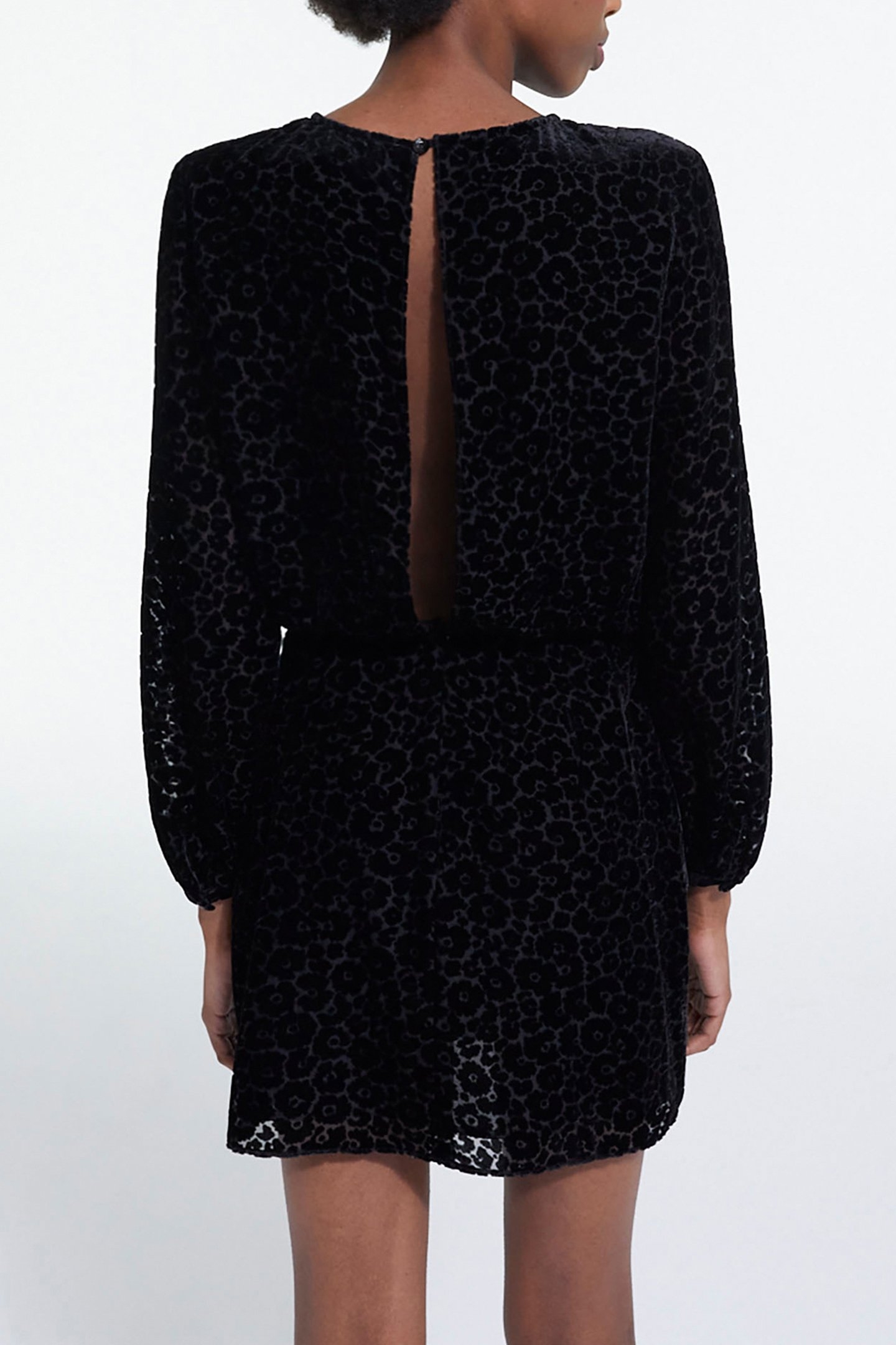 SHORT DRESS WITH PLUNGING NECKLINE BLACK 2