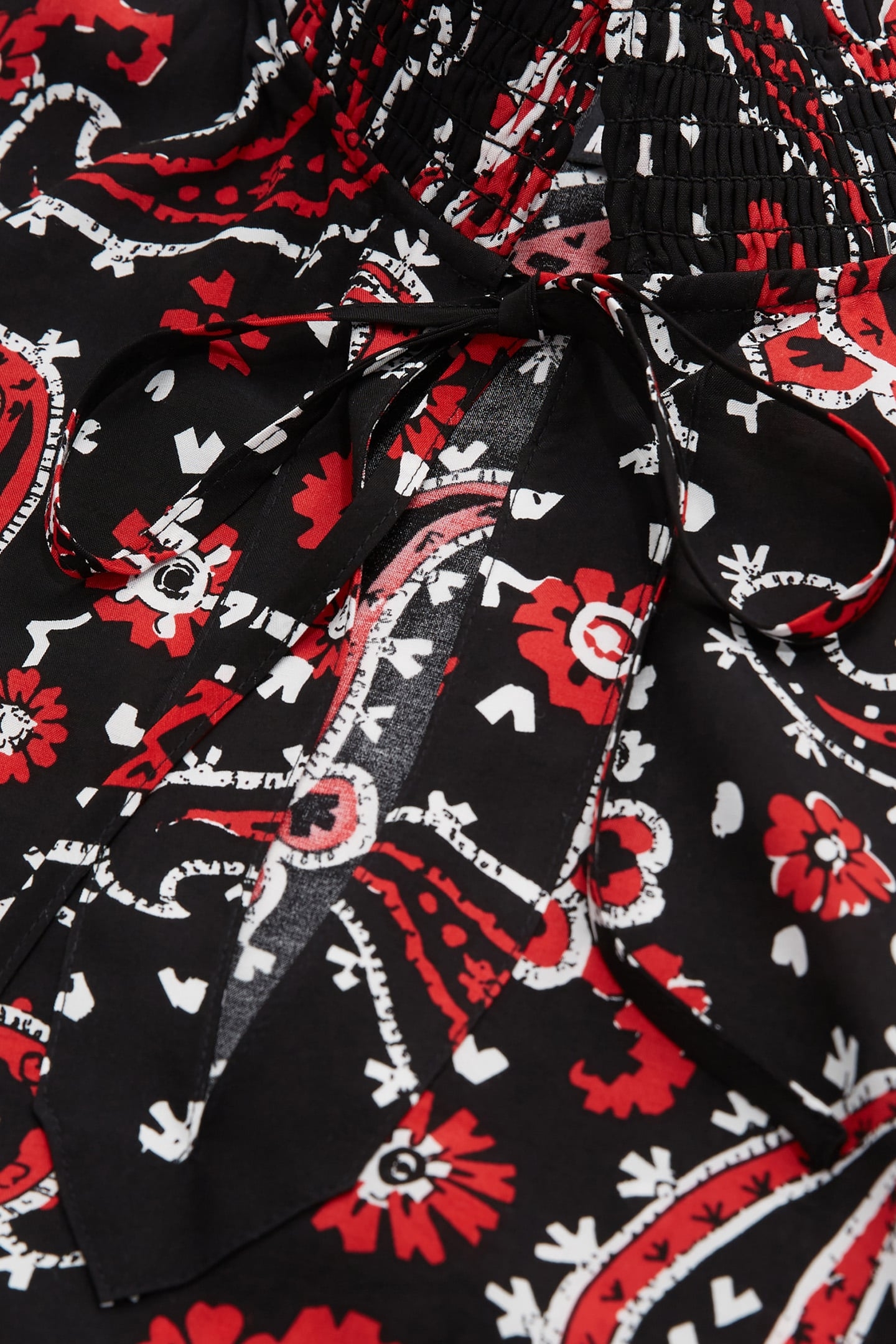 TOP EVASE A COL SMOCKE BLACK-RED 2