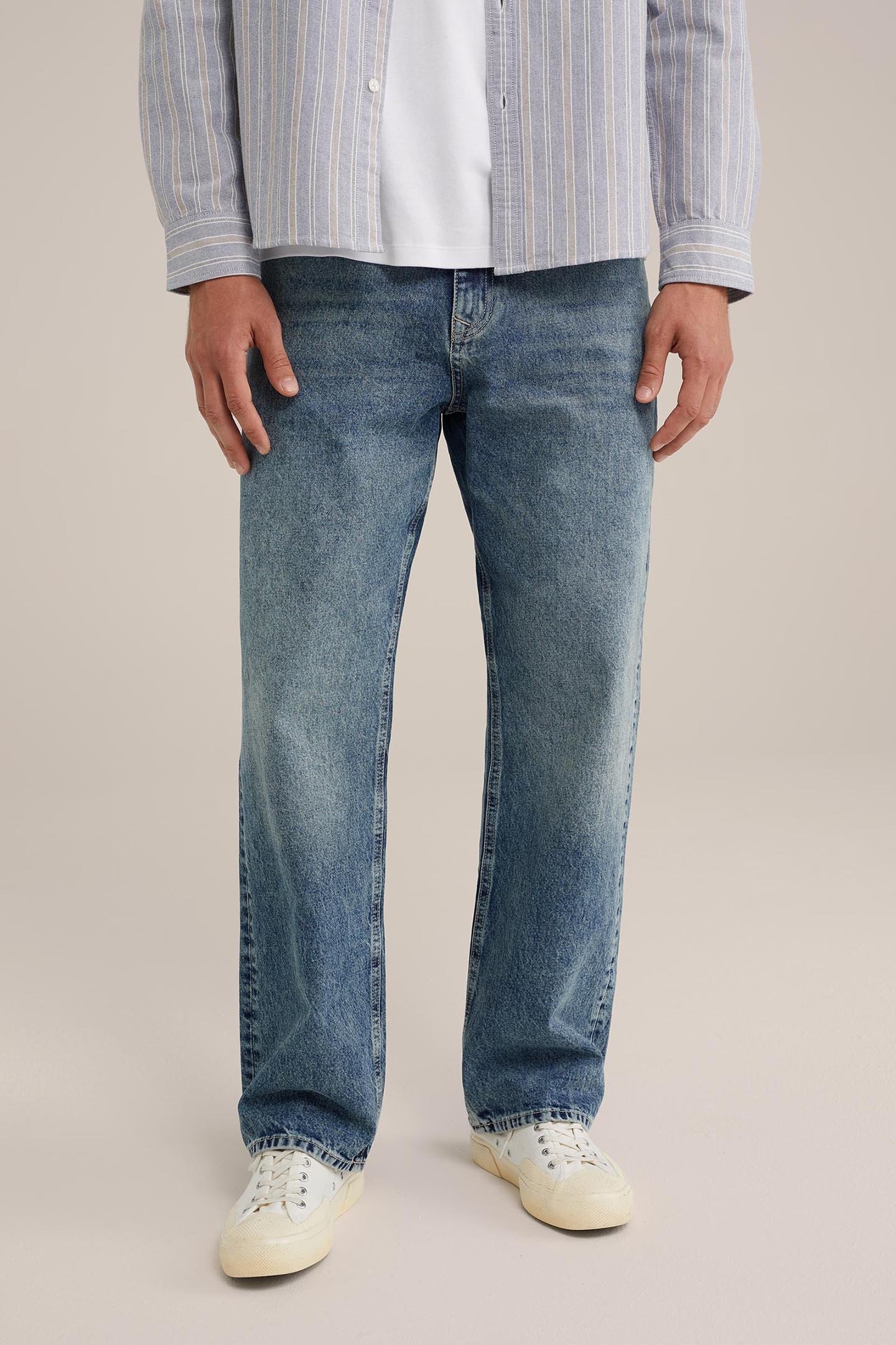 5-POCKET MID WAIST DARK BLUE 1